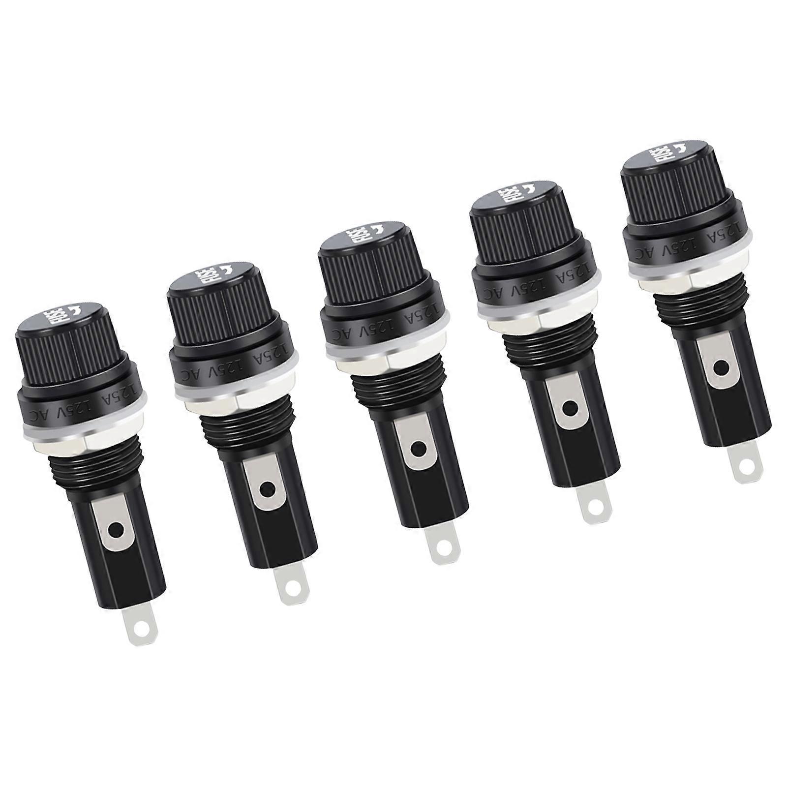5pcs Glass Tube Fuses Holders Featuring High Temperatures Resistant Design Ideal For Various Current Specifications Multicolor