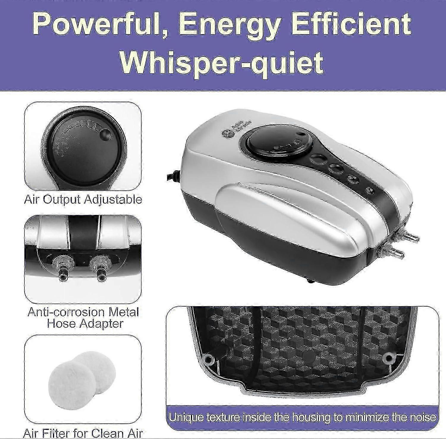 مضخة هواء البركة مهوية بركة كوي لبركة تصل إلى 1000 جالون بركة Deicer الكل في واحد بركة تهوية كيت مع منفذ مزدوج أنابيب الطيران فحص أحجار الهواء