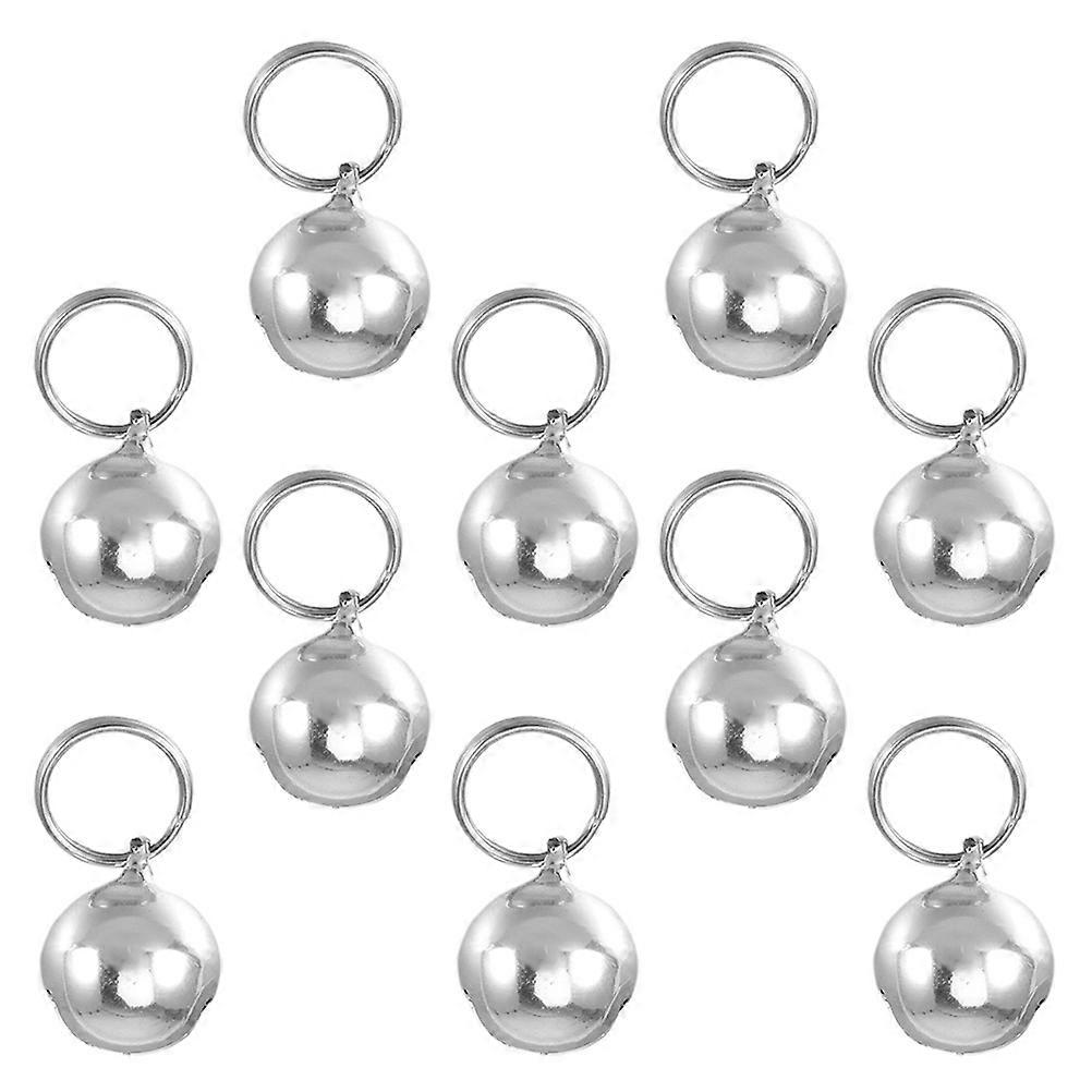 10 قطع الأليفة أجراس صغيرة طوق سحر جلجل أجراس الأليفة قلادة الملحقات للقطط جرو القط (فضي ، 18 مم)