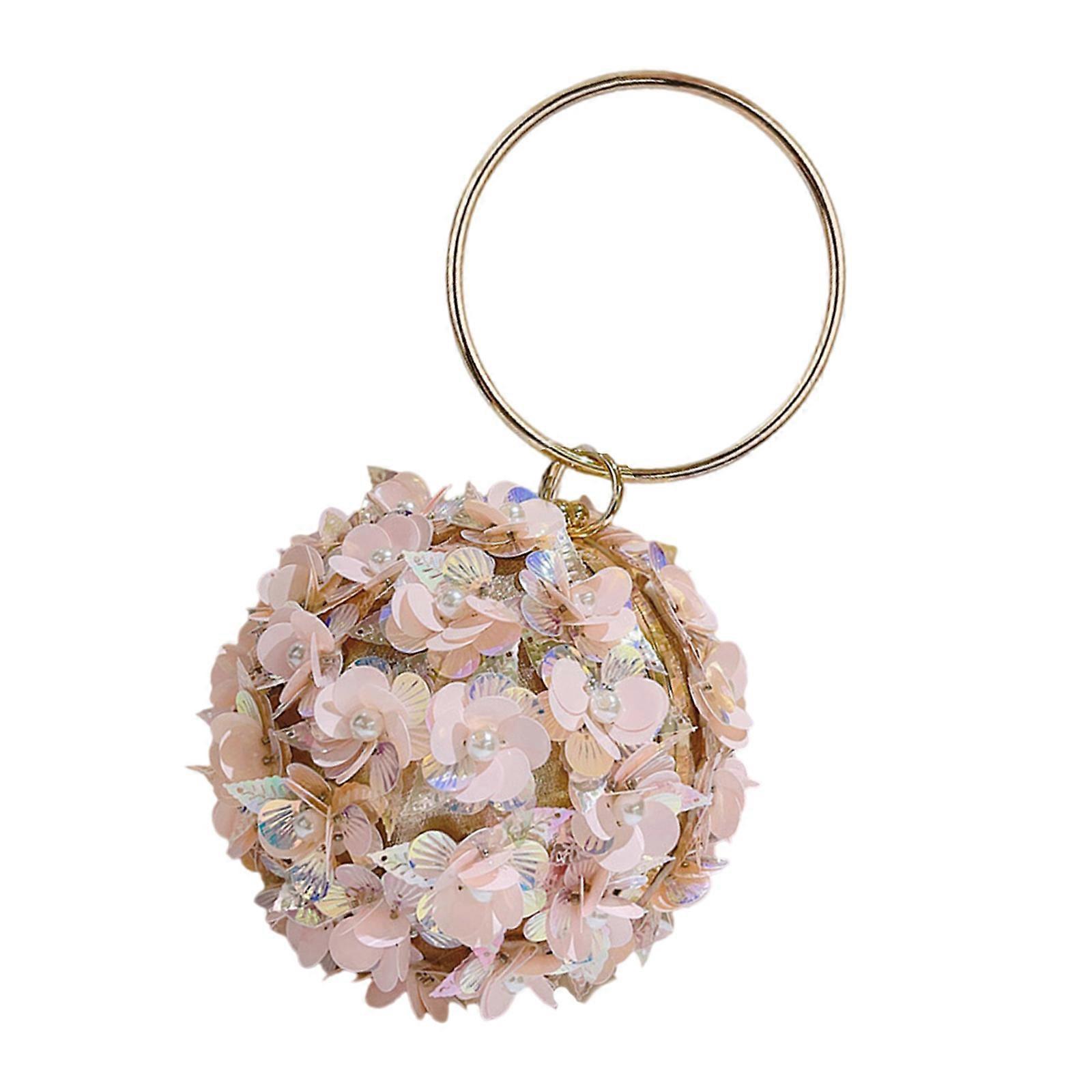 Luxurious Evening Bag With Sequins Flower Detail Shoulder Purse Handbag For Elegant Banquets And Parties Multicolor