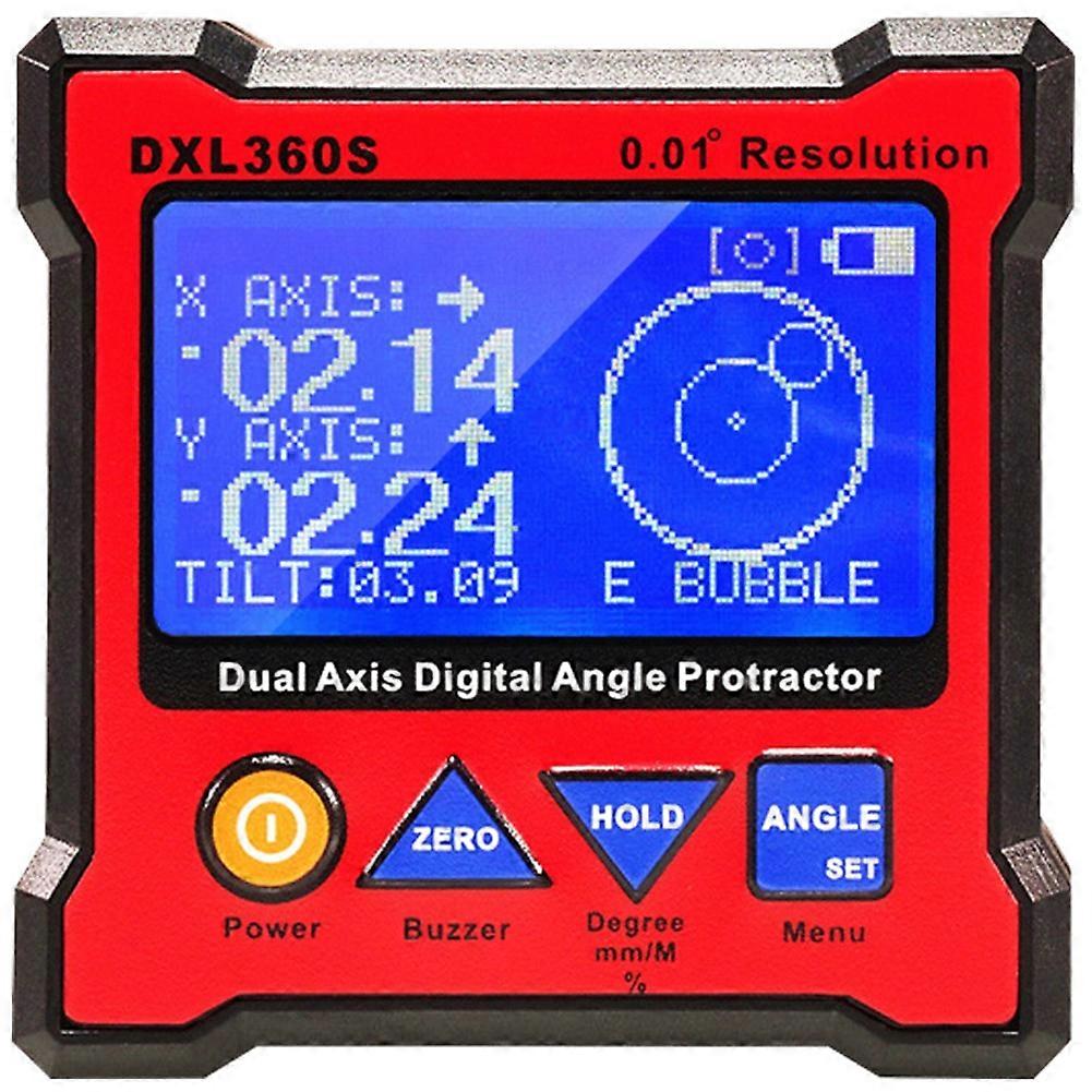 DXL360S Dual Axis Digital Angle Protractor with 5 Side Magnetic Base