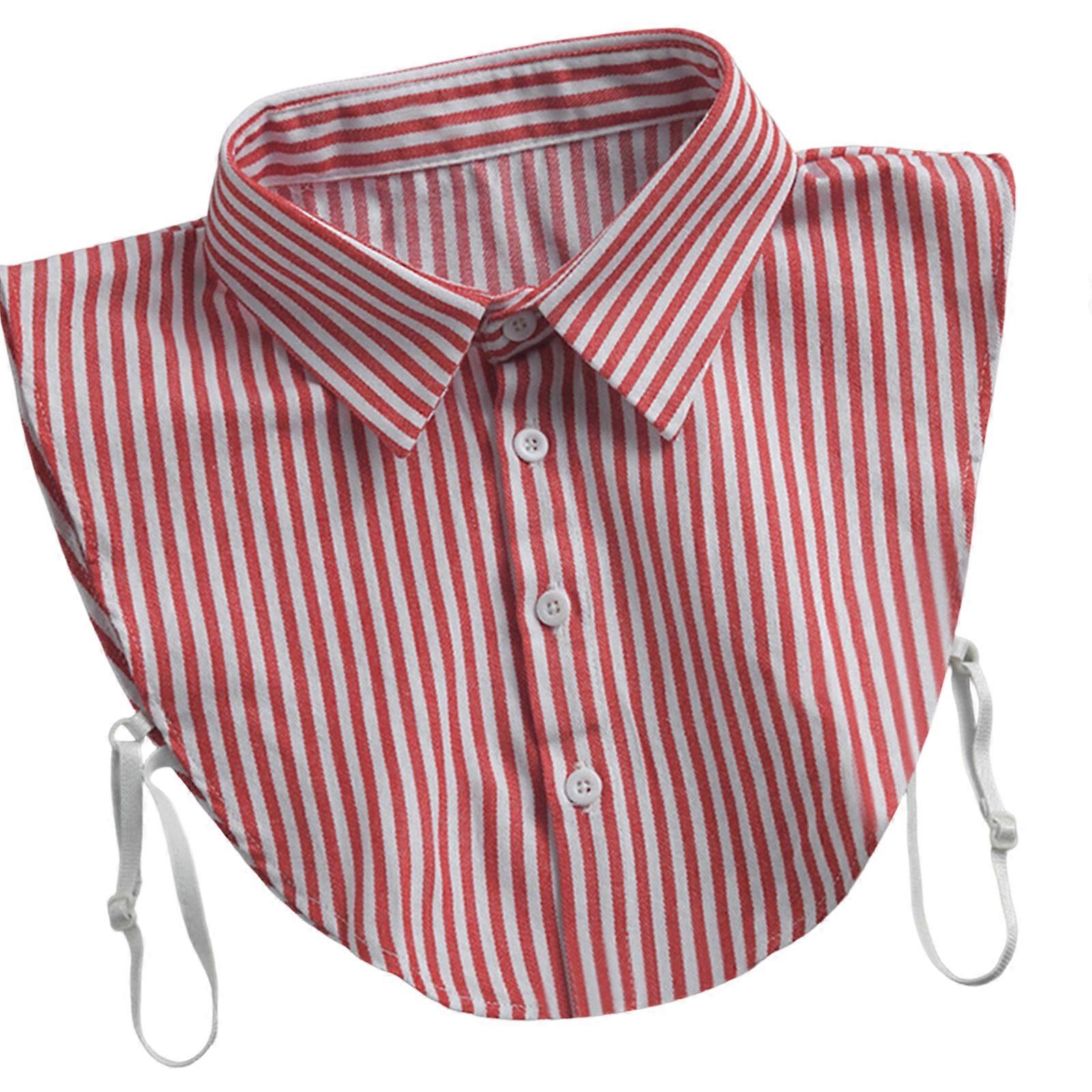 Friendly Detachable Blouse False Collar Reusable Layering Piece Comfortable Wear For Office Casual Event  Red