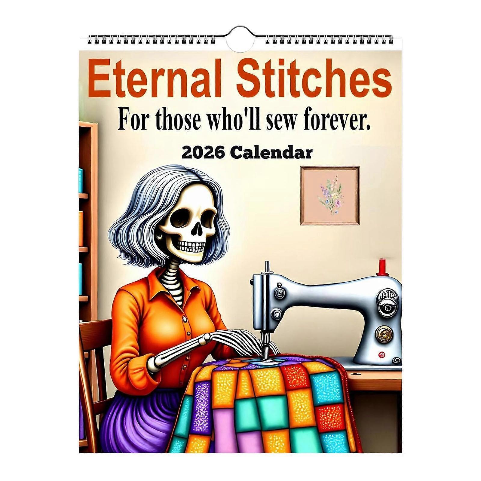 Easy To Read Dates Creative Cartoon Illustration Calendar 2026 Art Wall Calendar with Thick Paper Sheets Colorful Colors Multicolor