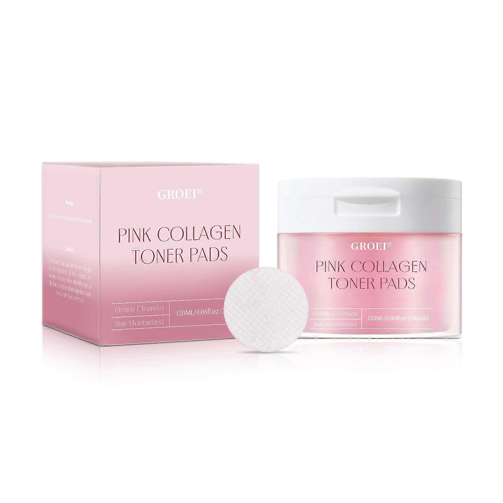unbrand Collagen Toner Pads - 70pcs/Box Soothes Skin Minimizes Pores & Brightens Complexion Convenie