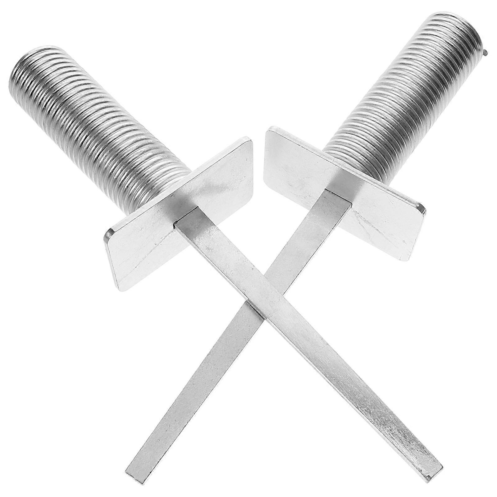 Stable Flag Holder for Soccer Training Ground Nail Equipment 2Pcs Silver