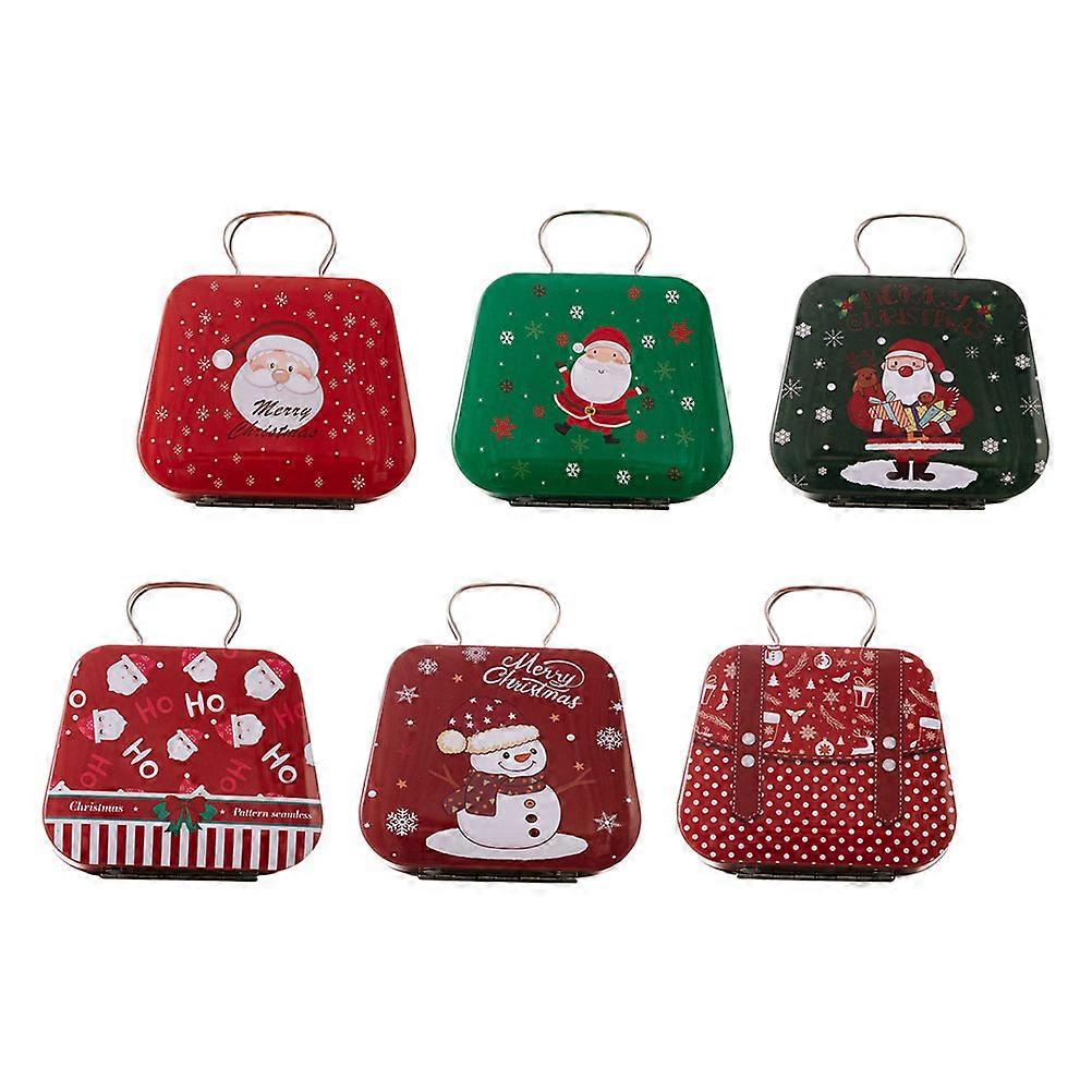 Christmas Cookie Tins Box for Storage 6Pcs Iron Candy Box Set