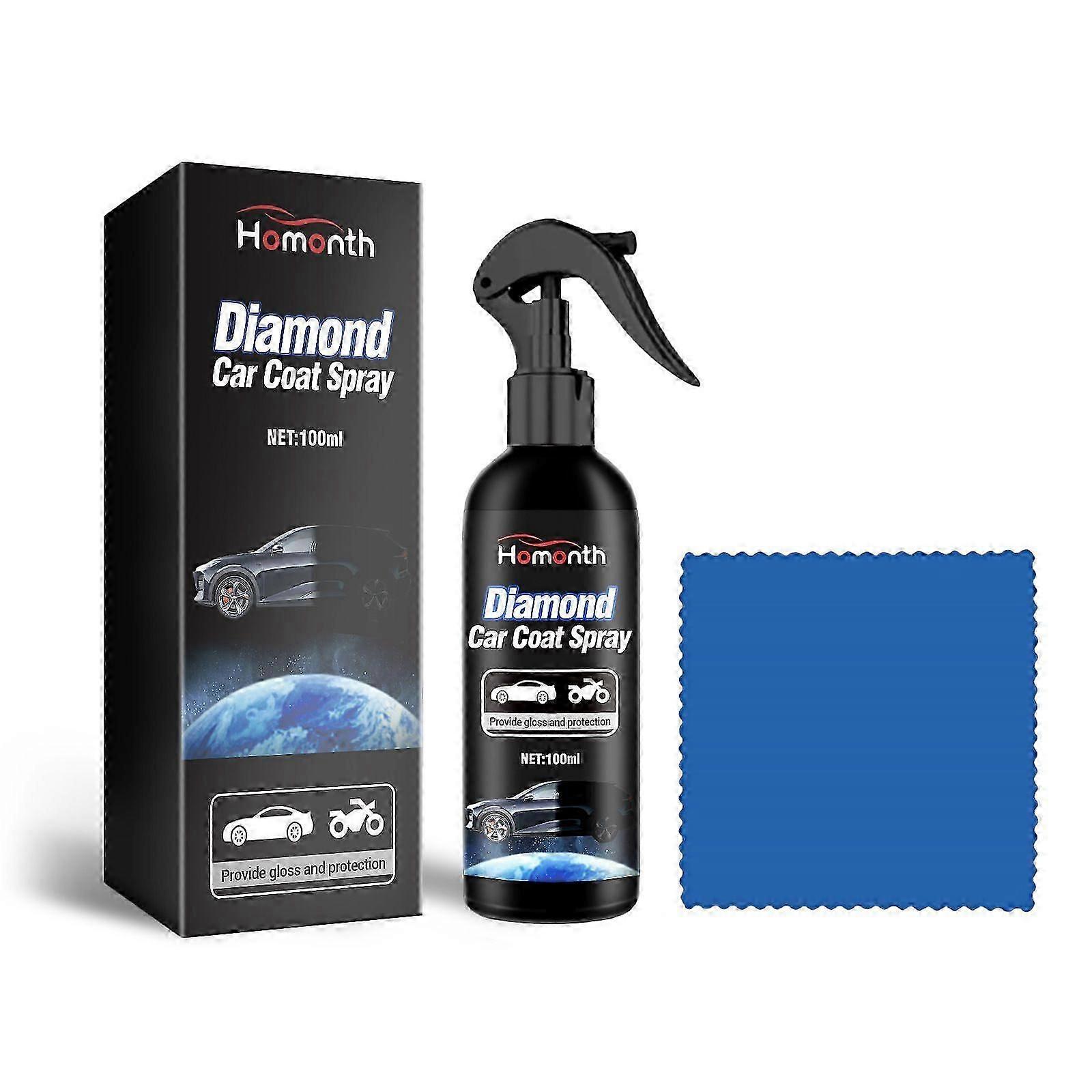 9H Nano Diamond Car Coat Spray - Paint Protection & Shine Restorer, Easy Application, 1 Set