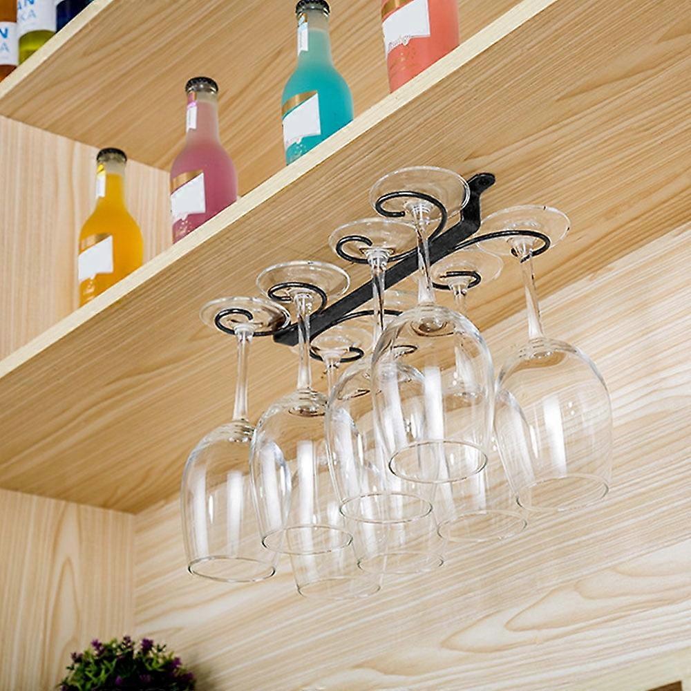 Tcwhniev Under Cabinet Wine Glass Rack and Stemware Holder, 2 Rows, Holds up to 4/8/12 of Your Most Delicate Glassware