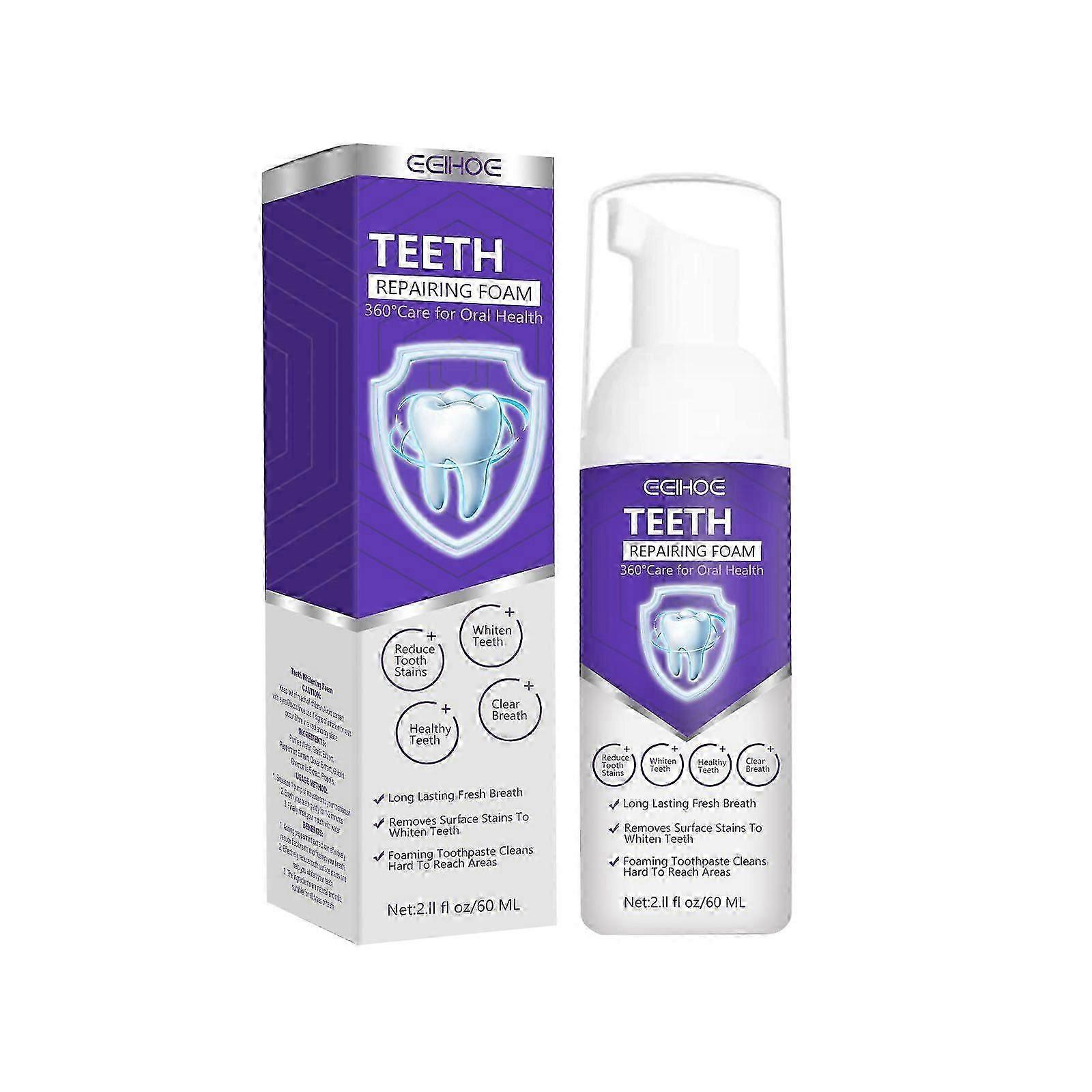 Purple whitening toothpaste contains garlic extract, mint extract, clover extract