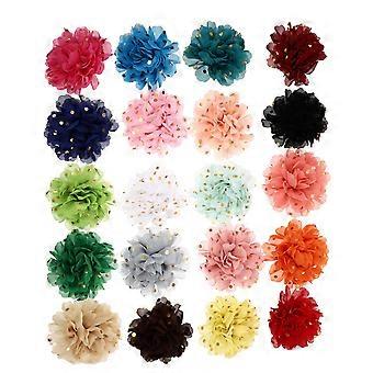 Pet Collar Flowers Decorative Chiffon Decor for 40Pcs Assorted Colors