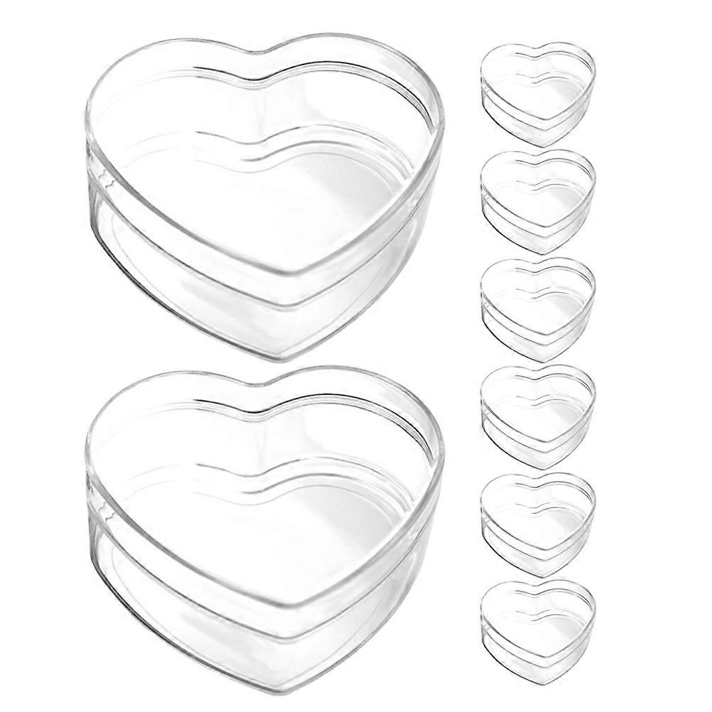 Heart Candy Boxes Transparent Acrylic Wedding Party Boxes 8Pcs