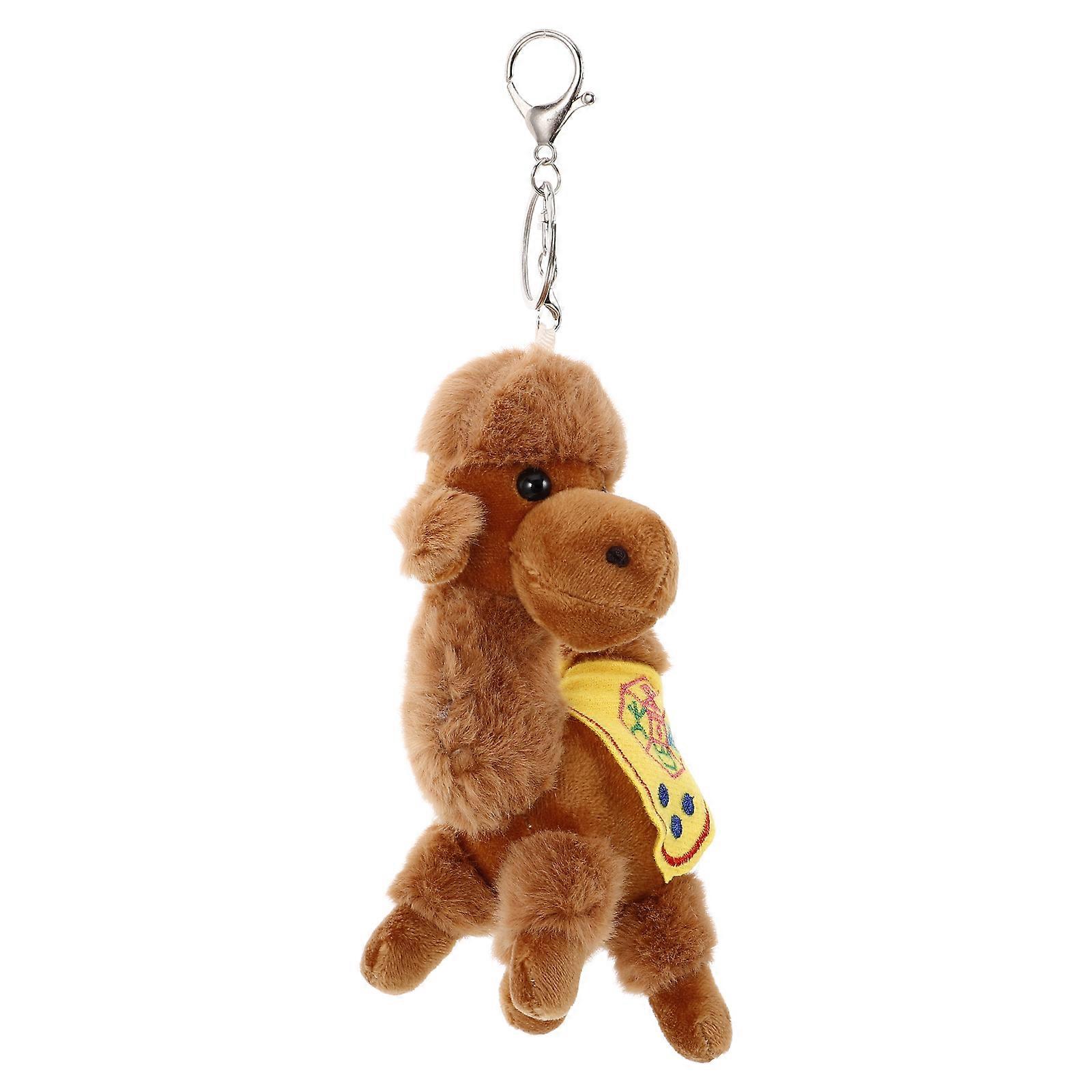 Soft Camel Plush Keychain for Hanging Light Brown Stuffed Animal Charm