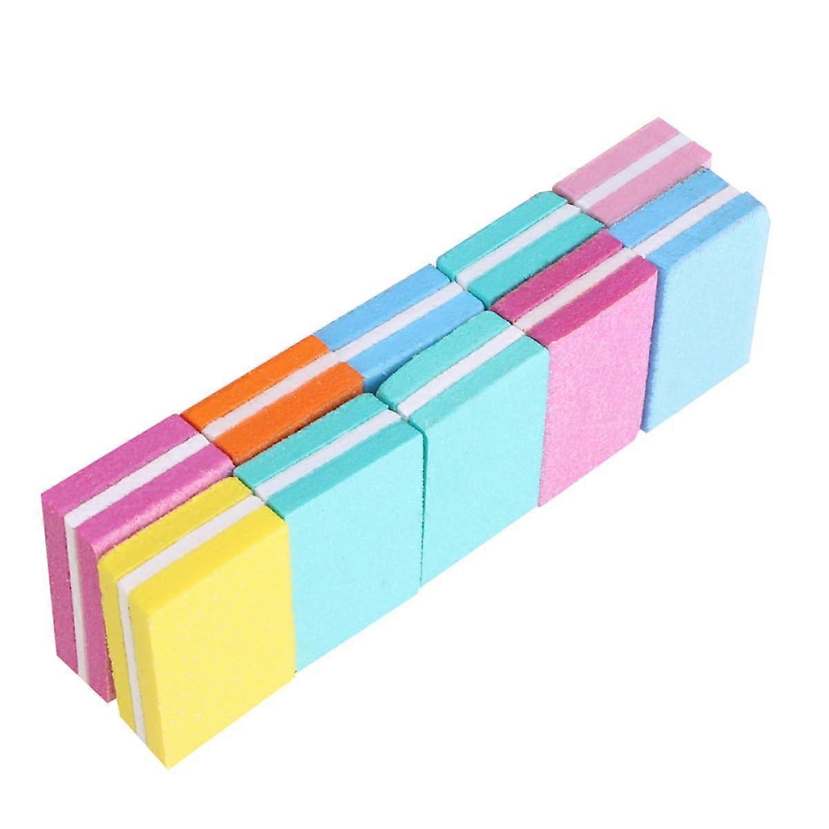 10pcs Small Square Nail Buffer Blocks Sponge Files for Shaping Polishing Manicure Pedicure