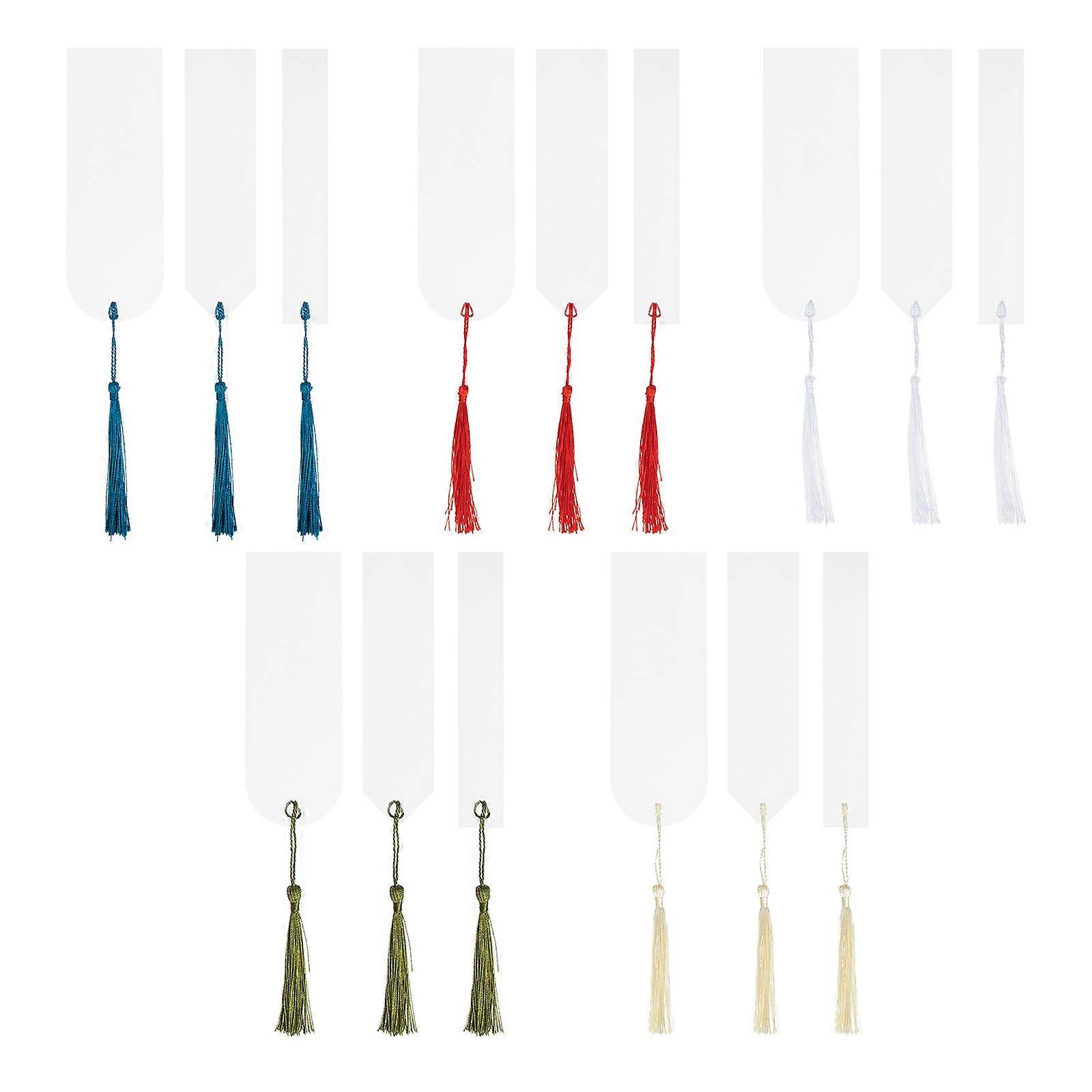 Acrylic Bookmark Set with Tassels for DIY Decor 1Set Multifunctional