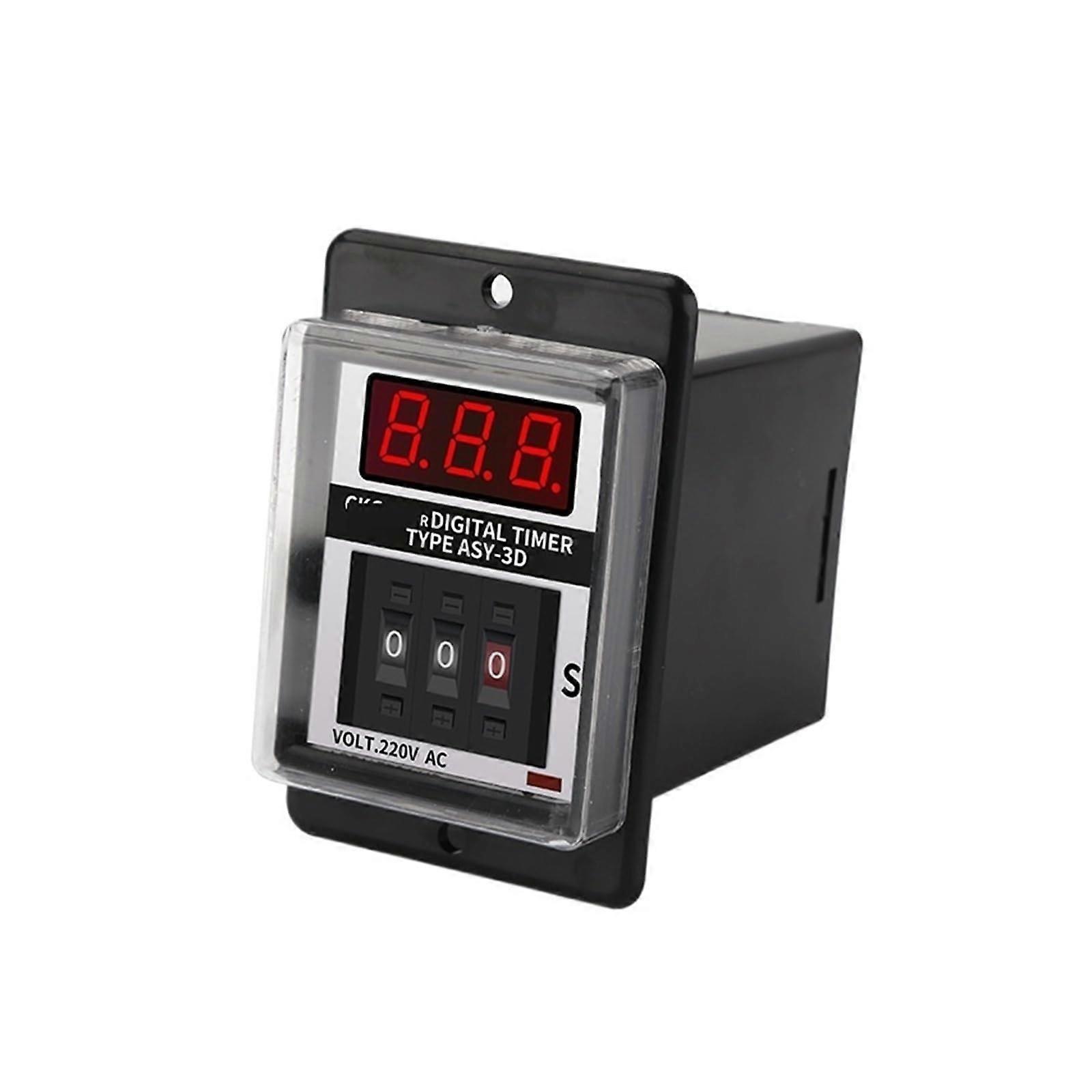 Digital Time Relay AC220V Programmable Timer Switch with Adjustable Delay and Power Failure Memory