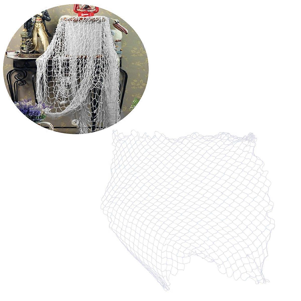 Fishing Net Nautical Decorative Balloon Net for Party Use 2Pcs White
