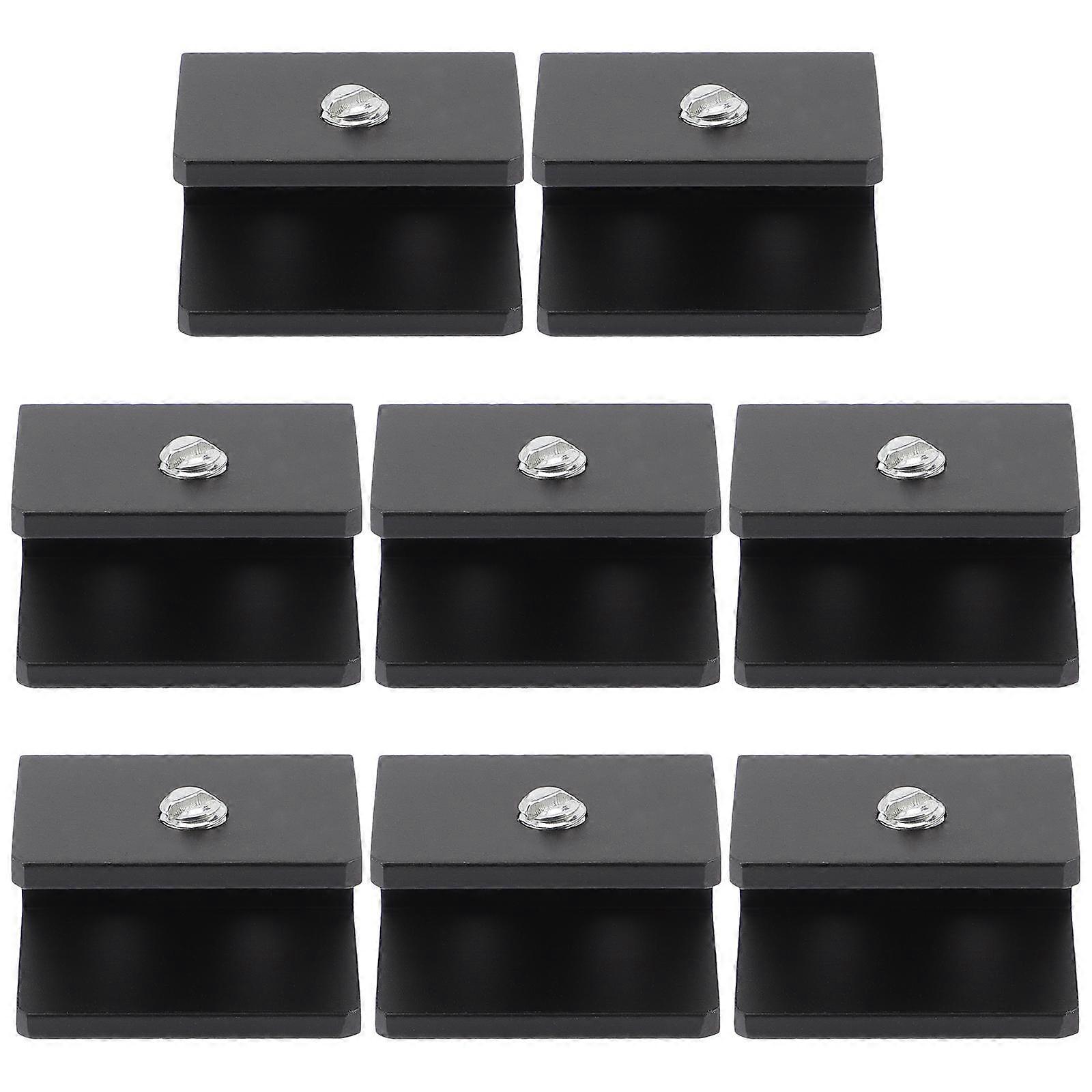Glass Shelf Brackets Holder for Support and Fixing 16Pcs Black