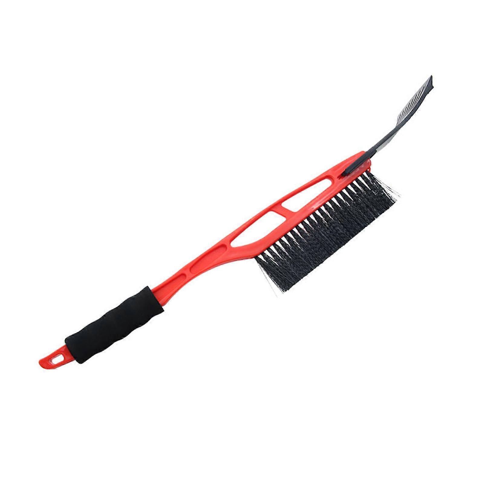 Curved Edge Safe Design Snow And Ice Scraper Brush For Auto Glass Cleaning Without Scratching Paint Snnow Ice Remover  Red