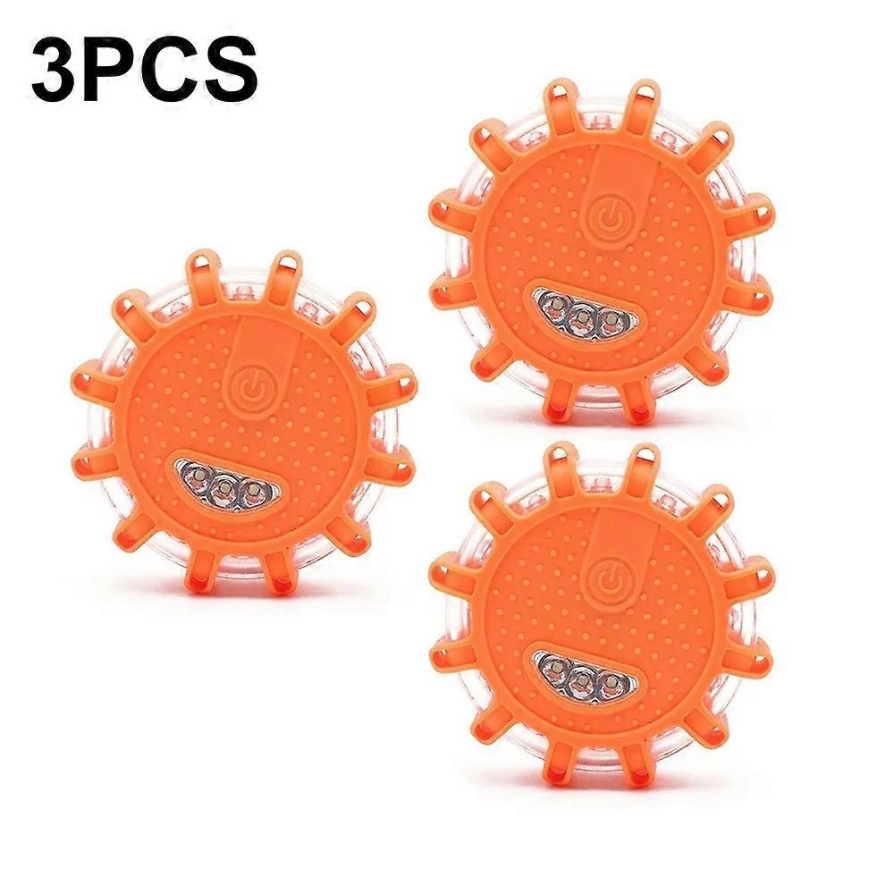 1/2/3Pcs LED Warning Light Built-in Battery 9Mode Safety Flare Dash Emergency Flashing Lamp Portable Strobe Light