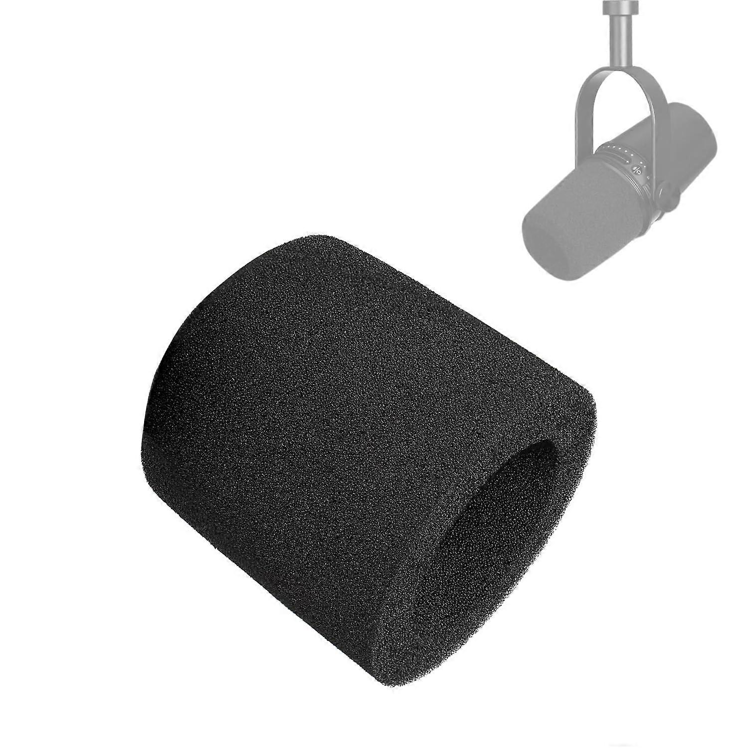 Windscreen Foam Cover 3 Pack for Noise Reduction and Plosive Filtering Black for Shure MV7