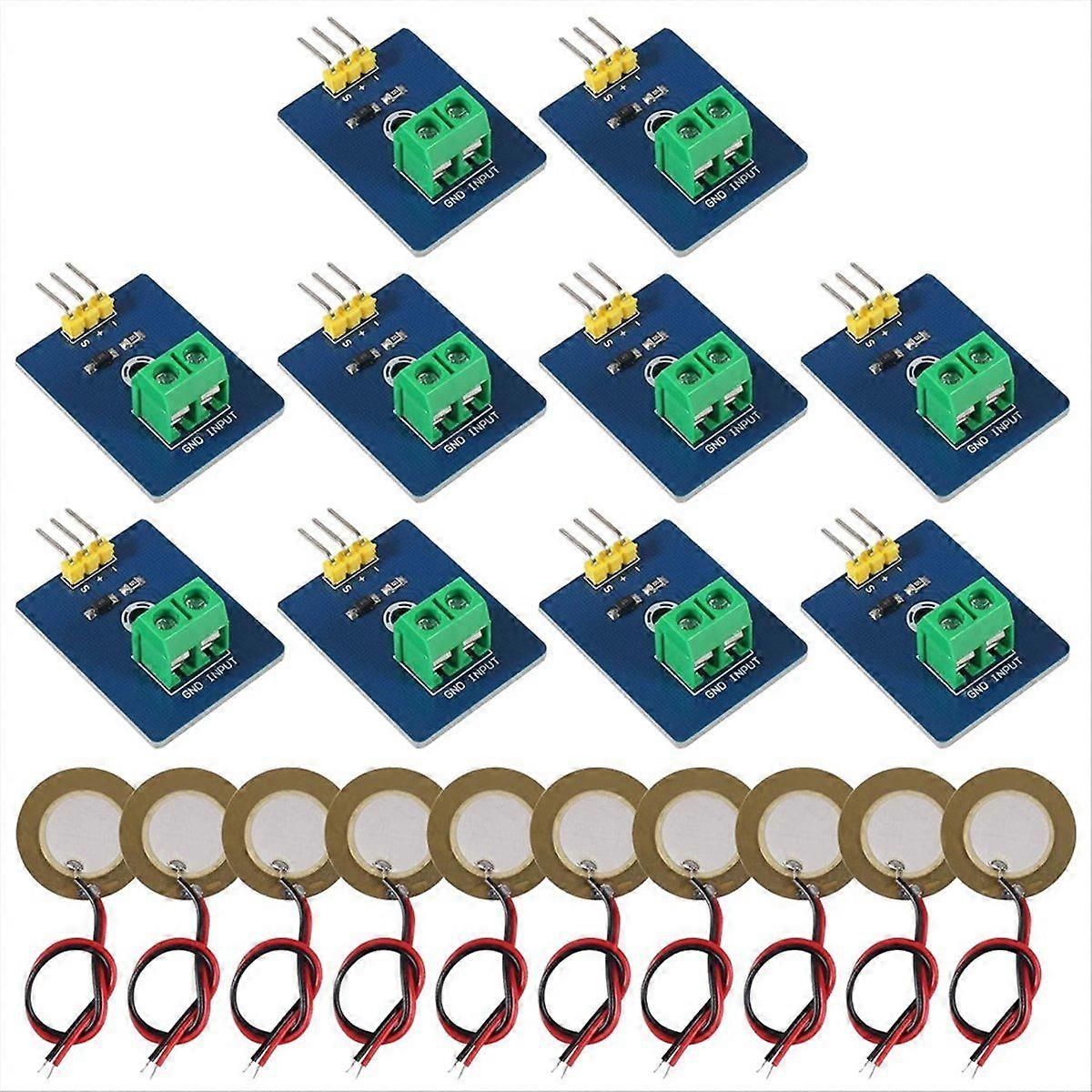 10pcs Piezoelectric Sensor Analog Ceramic Sensor Module Piezoelectricity for DIY KIT