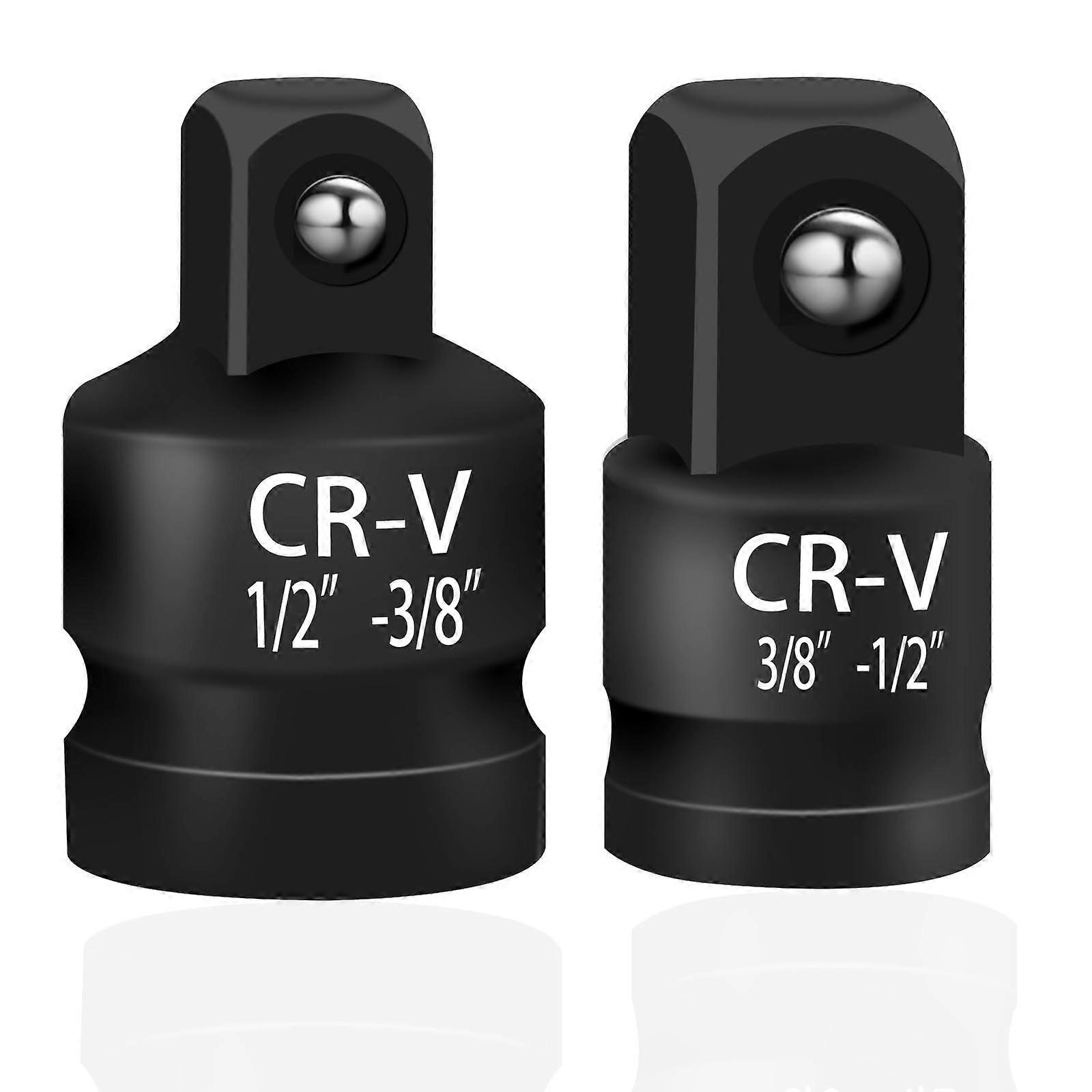 Impact Socket Adapter and Reducer Set, 1/2 to 3/8 and 3/8 to 1/2 Heavy Duty Steel Conversion