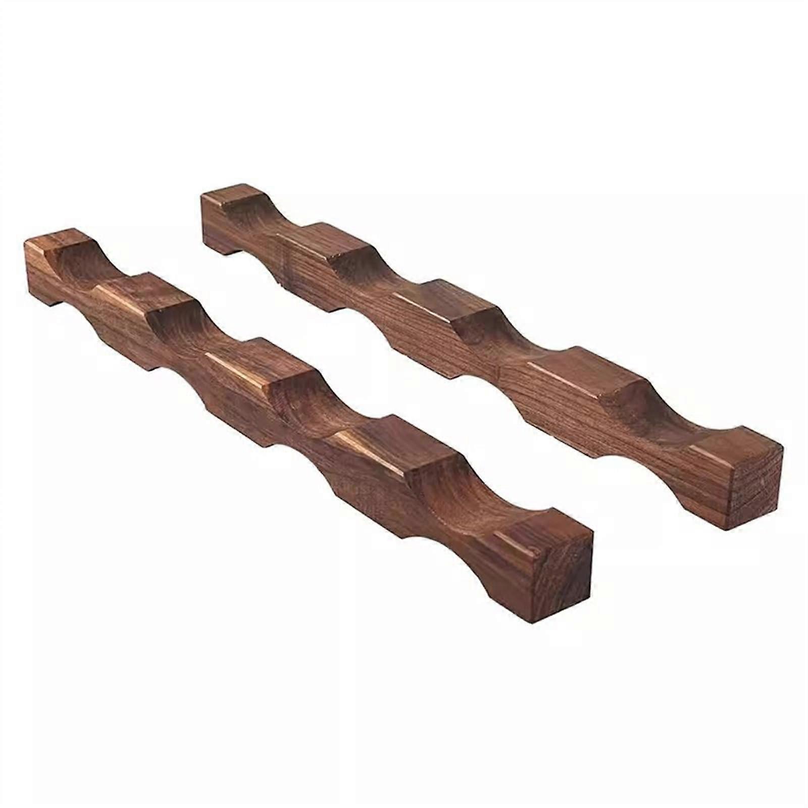 Wine Rack Solid Wood Black Walnut Holder Stackable Desktop Organizer Elegant Minimalist Style