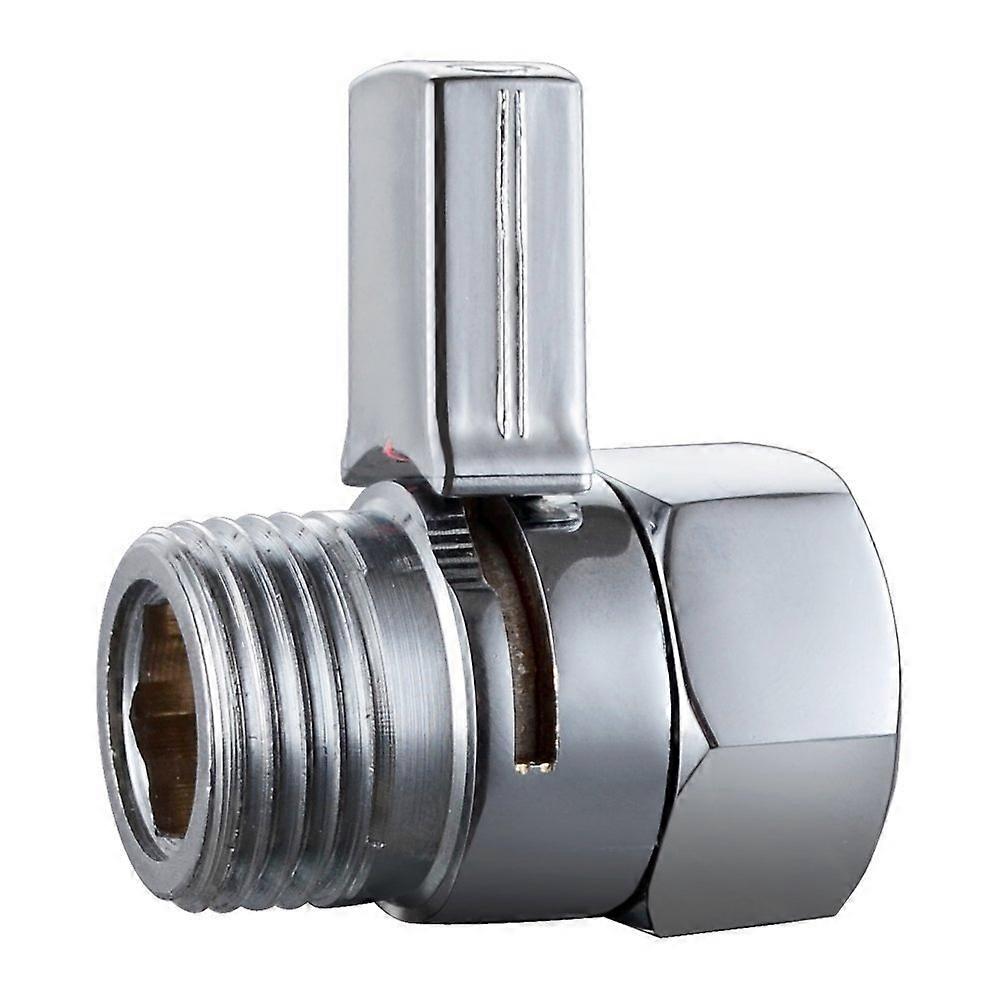 Brass Shower Flow Control Valve with Chrome Finish, Long Handle Shut Off for Handheld Shower
