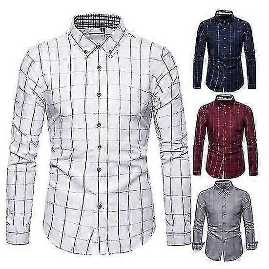 Herren kariertes Langarm-Freizeithemd