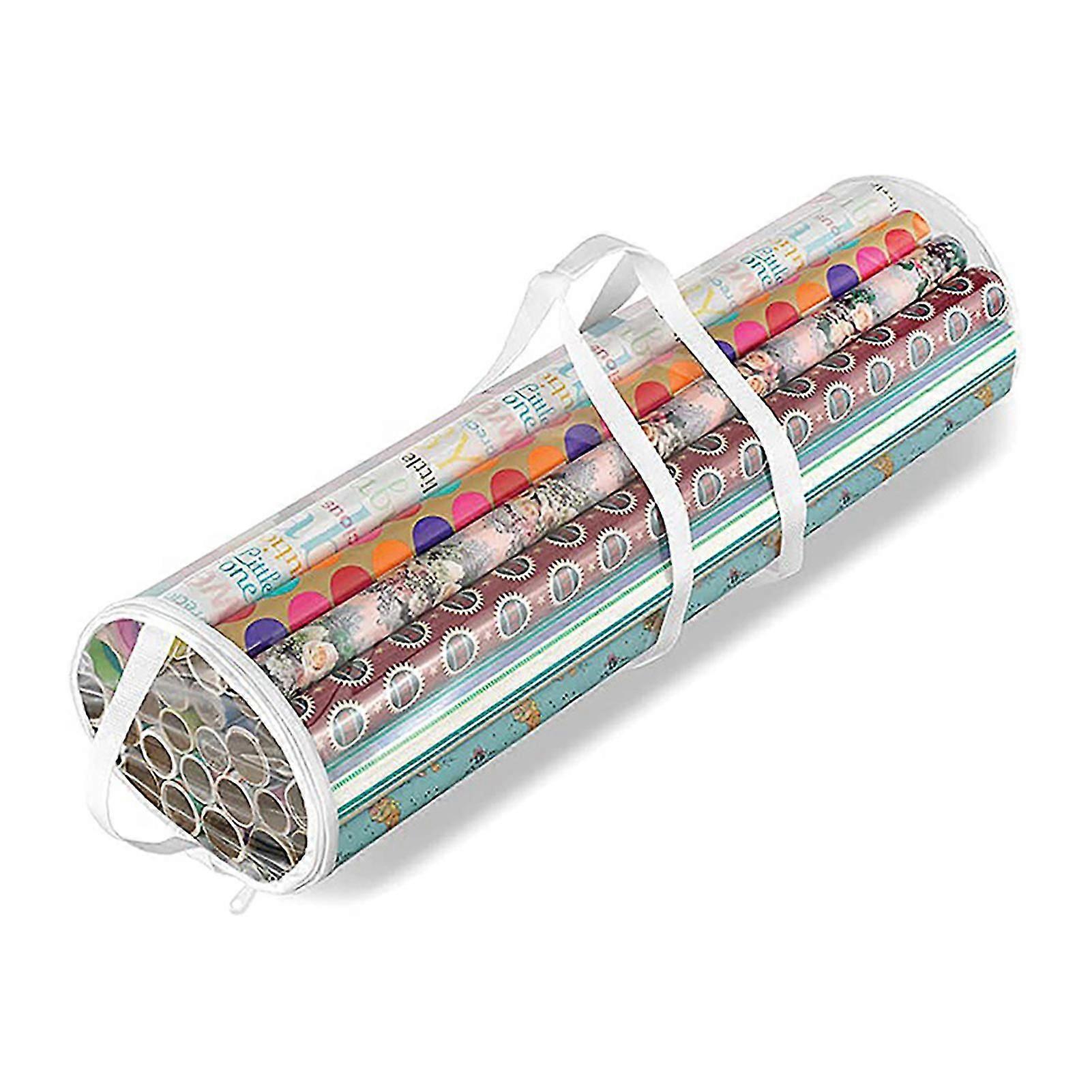 Storage Bag Transparent Large Capacity Waterproof Christmas Wrapping Paper Wrap Organizer Container For Home