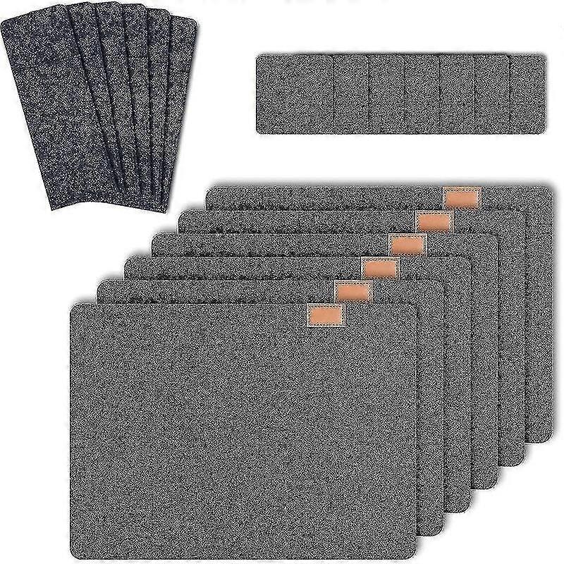 sets de table lavables, lot de 6, en feutre