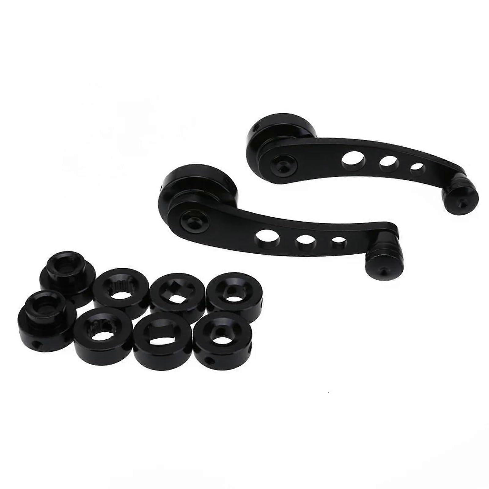 Car Window Crank Handle Aluminum Manual Winder Universal Replacement Black Adjustable Height