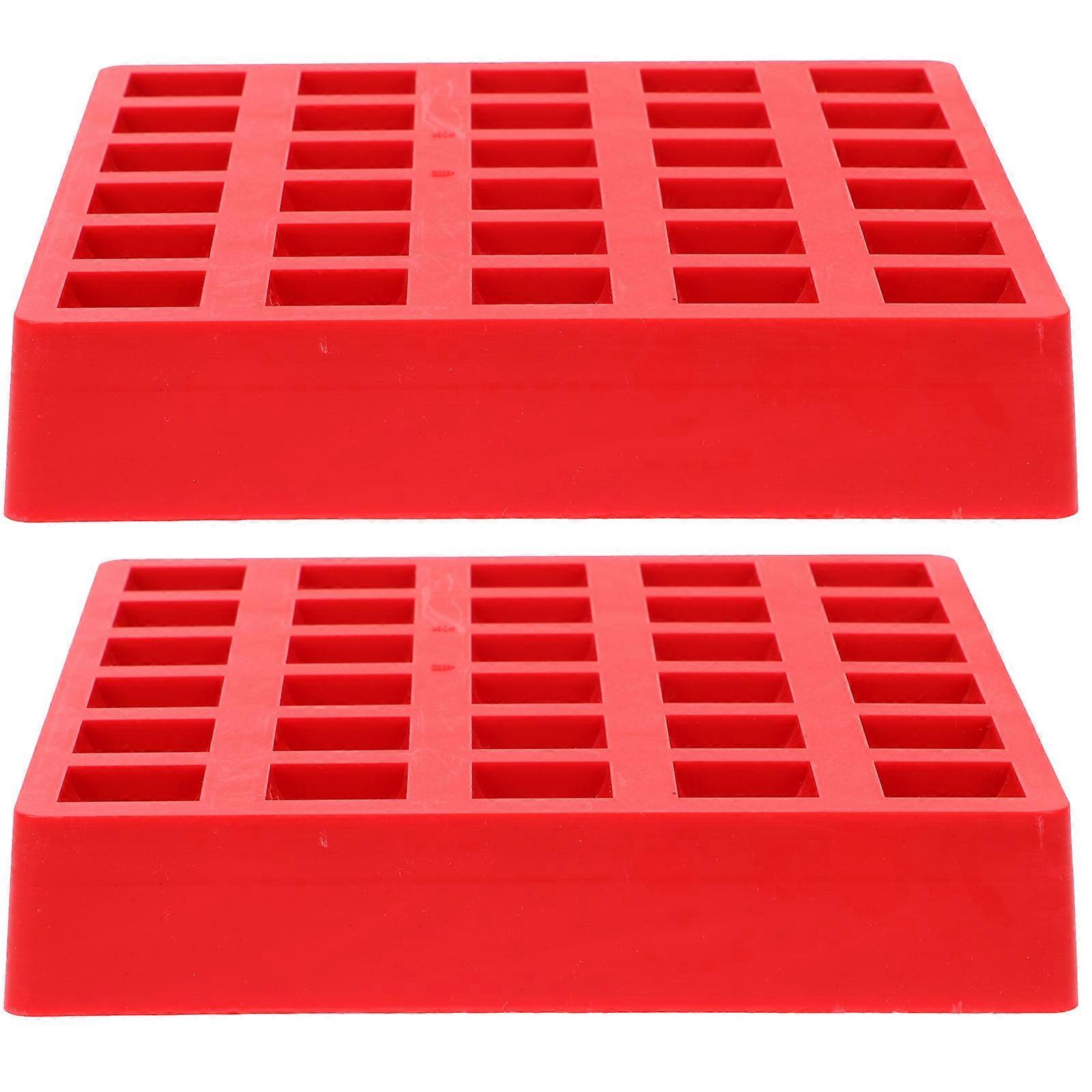 Coin Box Household Coin Case for Storage 2Pcs Multi-Grid Containers Red