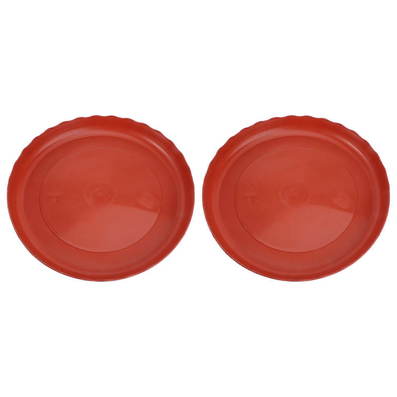 Succulent Plants Pots Base Round Tray for Storage Use 2Pcs Chocolate
