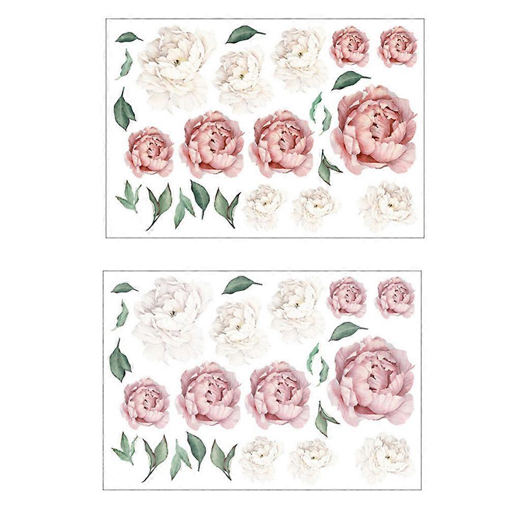 Self-Adhesive Wall Decals Peony Design for Decor 2 Sheets Assorted Color
