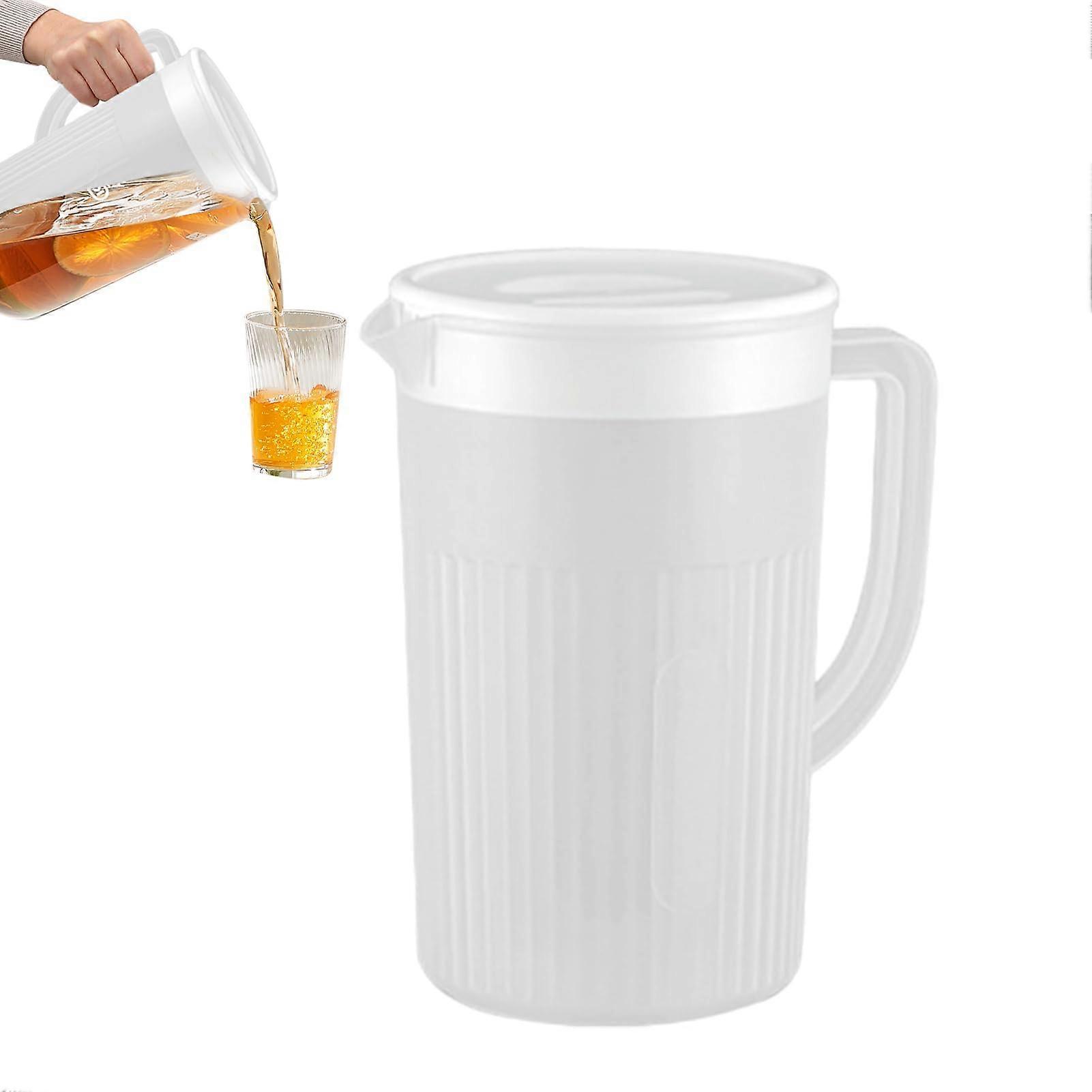 Pitcher with Lid 2.7L Large Capacity Clear Plastic Iced Tea Pitcher for Fridge Cold Brew