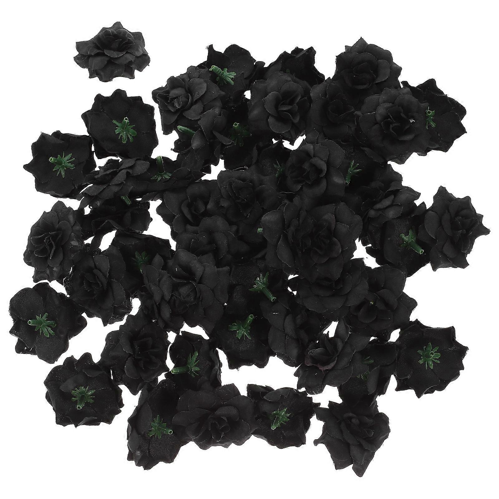 Artificial Rose Black Silk Rose Flower for Decoration 50Pcs Pack
