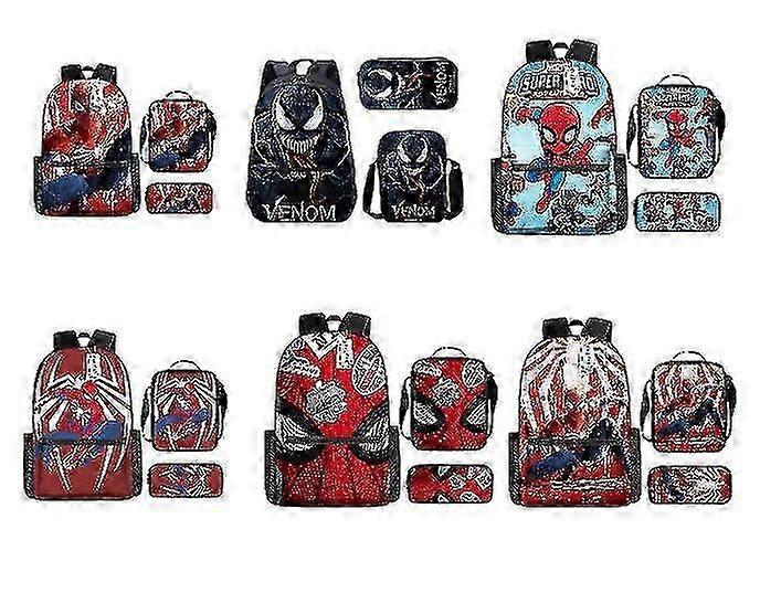 Spider 3PCS Backpack Set Schoolbag Knapsack Shoulder Bag Pencil Case 25-26