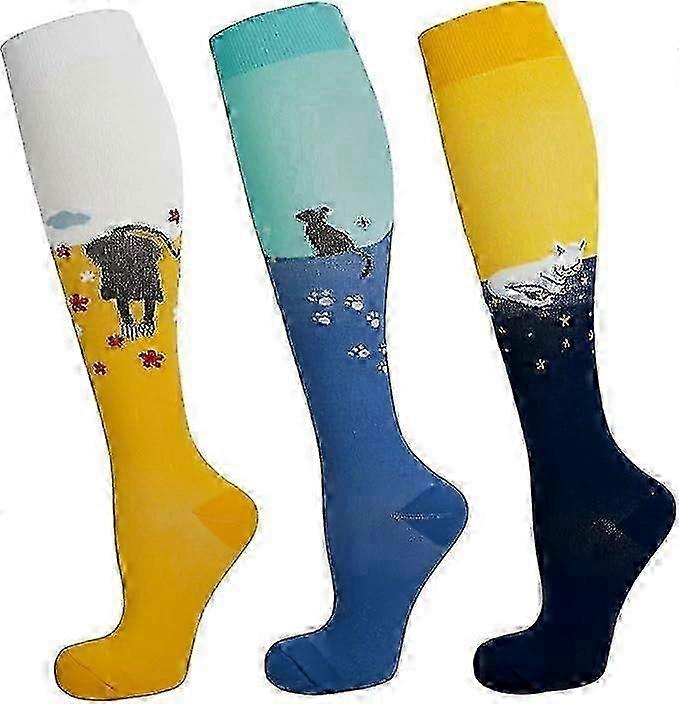 Compression Socks for Men & Women, 3 Pairs Support Socks