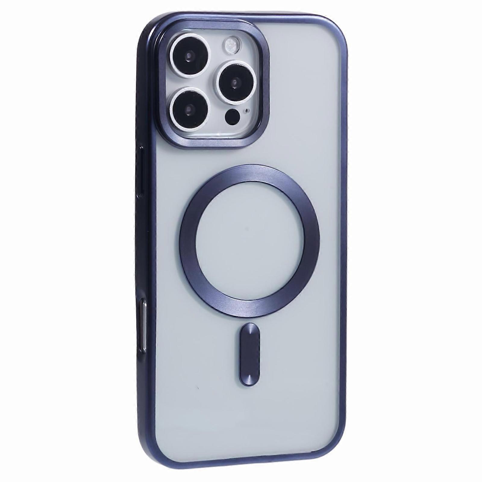 For iPhone 16 Pro Case Matte Electroplating Phone Cover Compatible with MagSafe