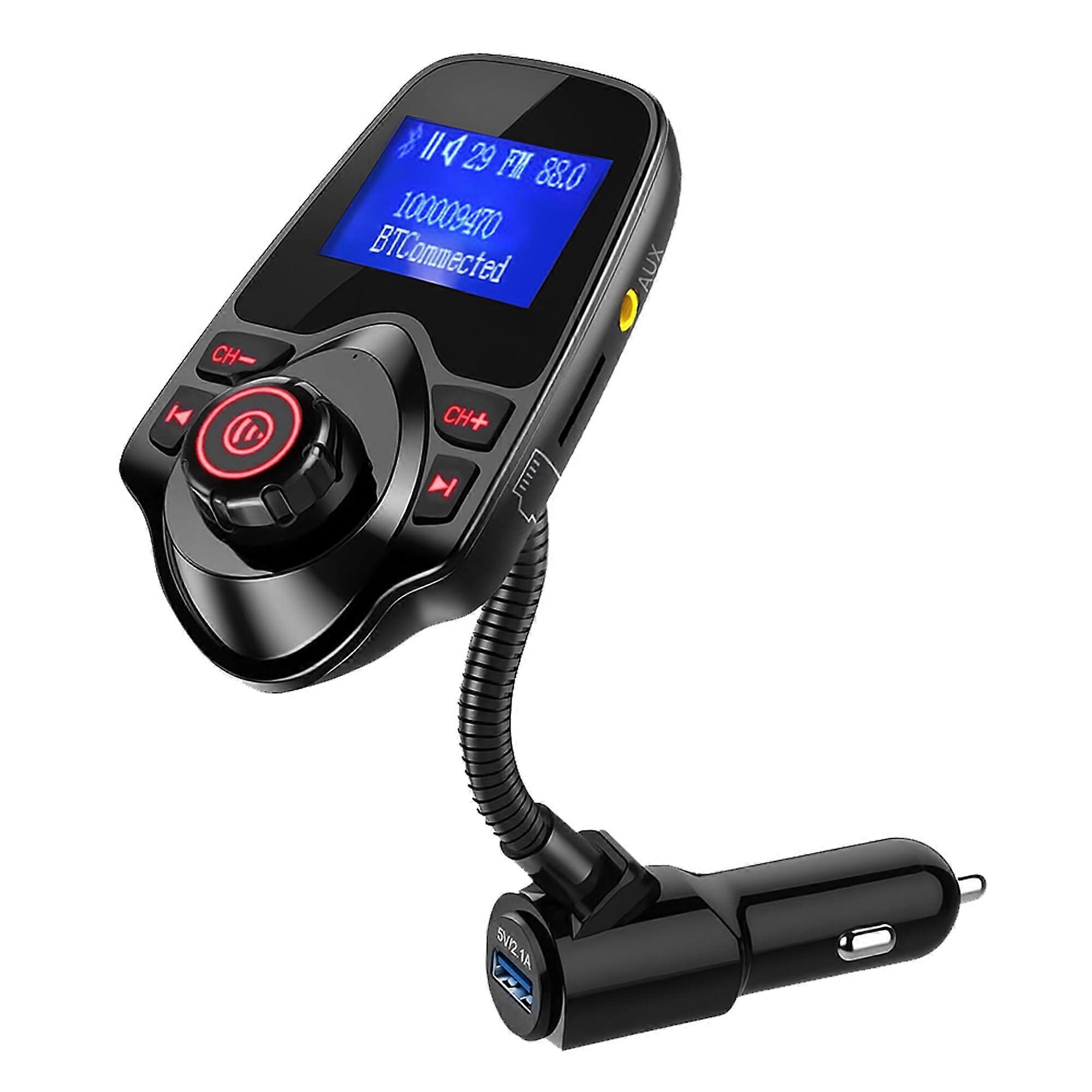 Bluetooth FM Transmitter with Bluetooth 5.0, Dual USB Fast Charging, LCD Display and Hands Calling