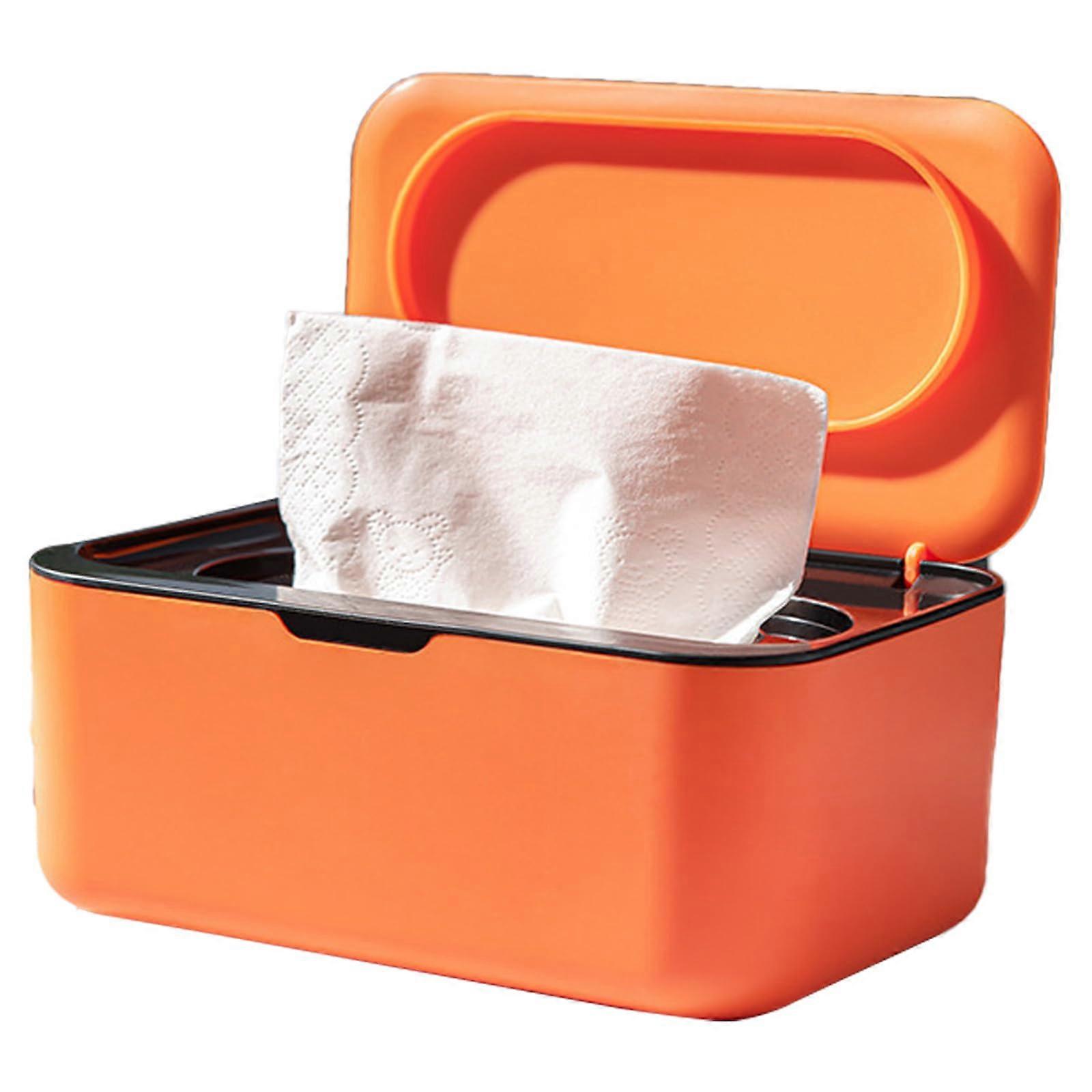 Tissue Box and Wet Wipe Container with Secure Lid, Elegant Rectangular Holder for Home or Office