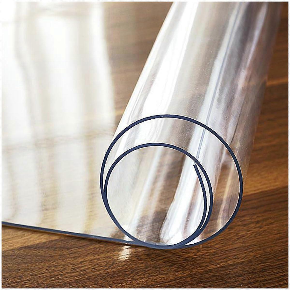 Clear PVC Table Protector Custom Size Waterproof Easy Clean for Dining Table or Desk