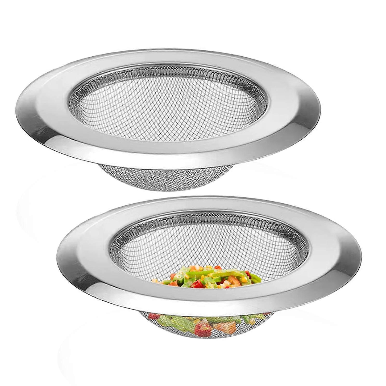 Stainless Steel Kitchen Sink Strainer 2 Pack Double Layer Mesh Basket Food Catcher Drain Filter