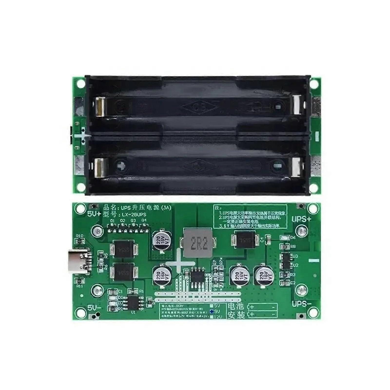 USB TypeC 15W 3A 18650 Lithium Battery Charger Module DCDC 5V 9V Boost Converter UPS