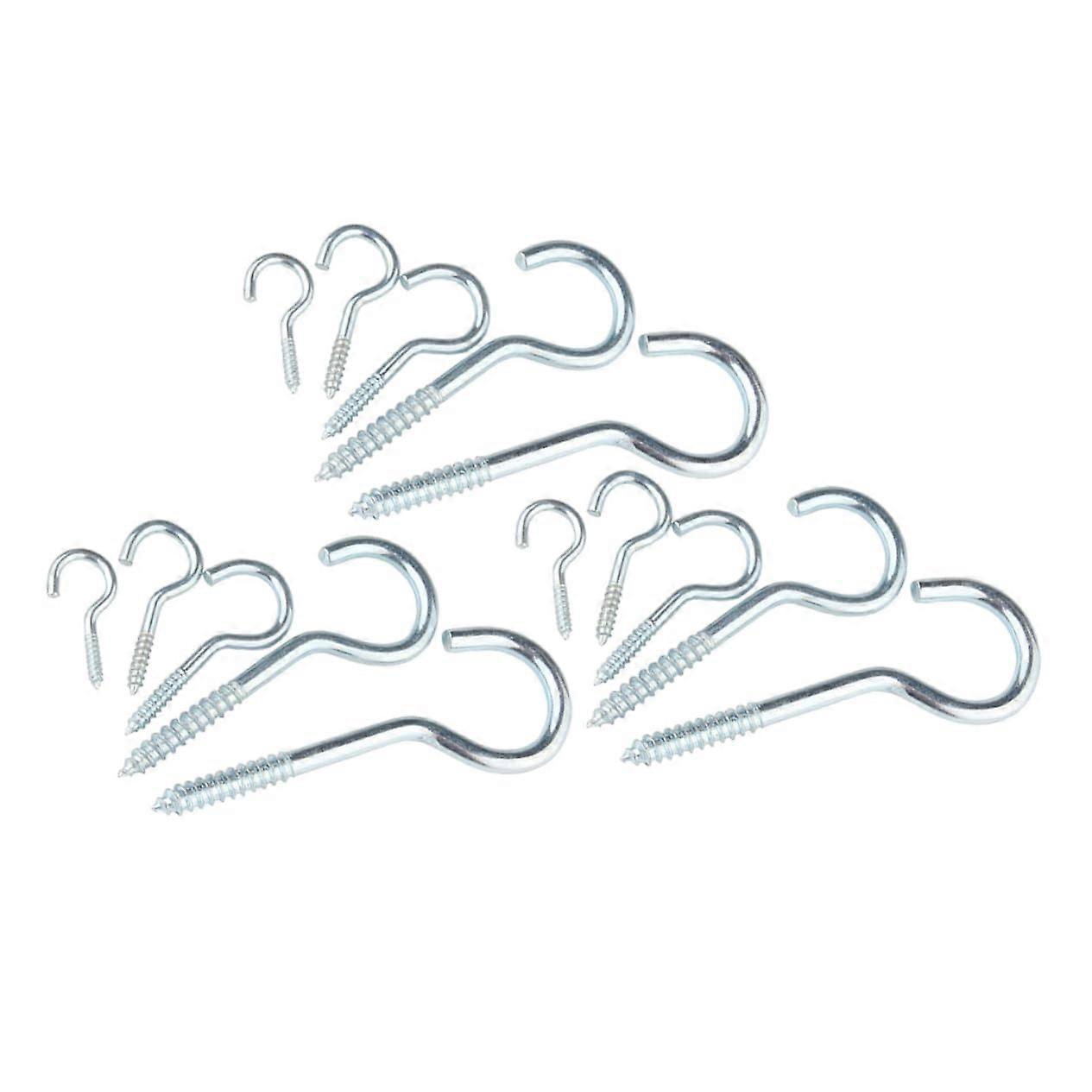 15pcs Heavy Duty Screw Hooks for Ceiling and Wall Hanging with Secure Grip and Easy Install