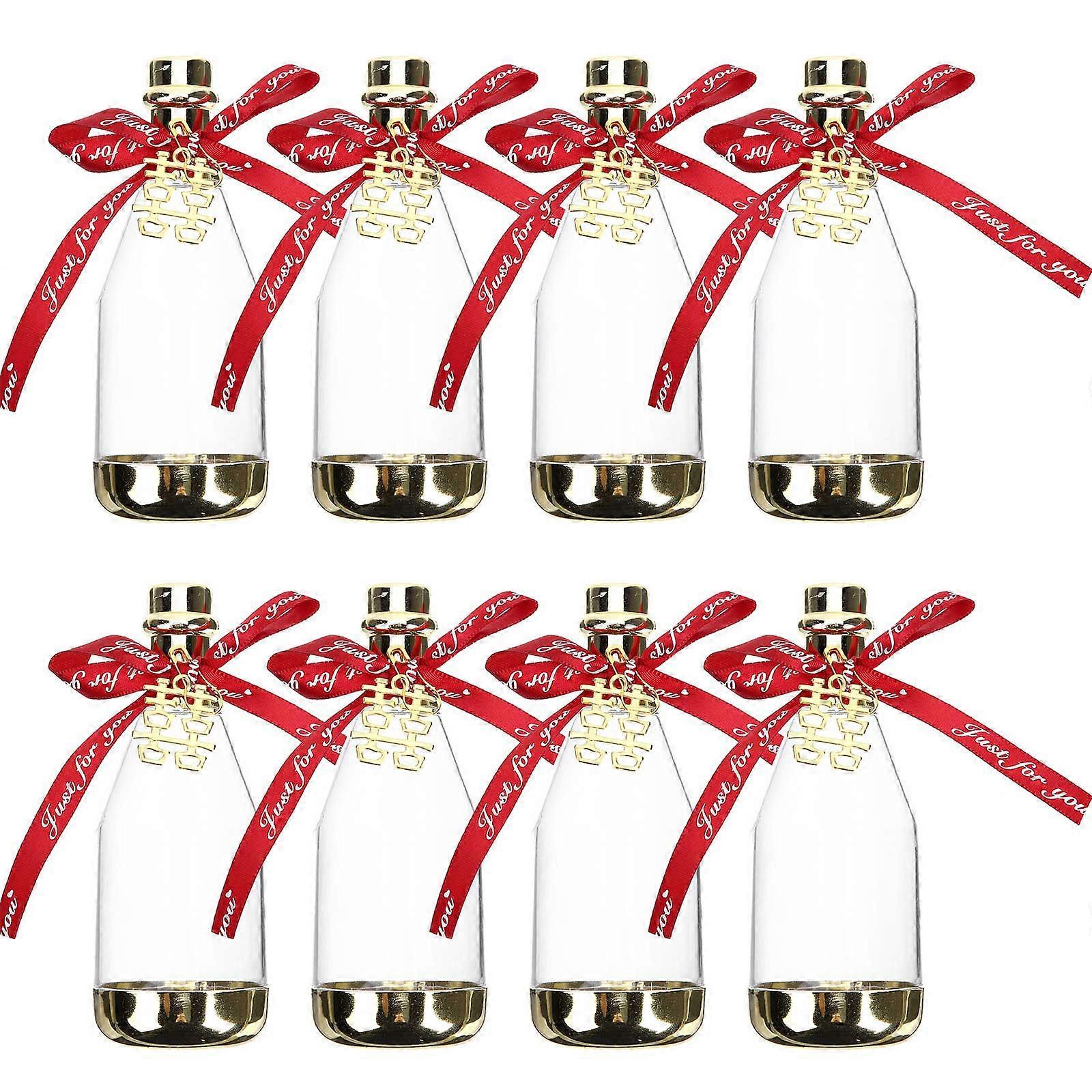 Mini Bottles Candy Packaging Box for Storage 12Pcs Transparent Plastic Bottles