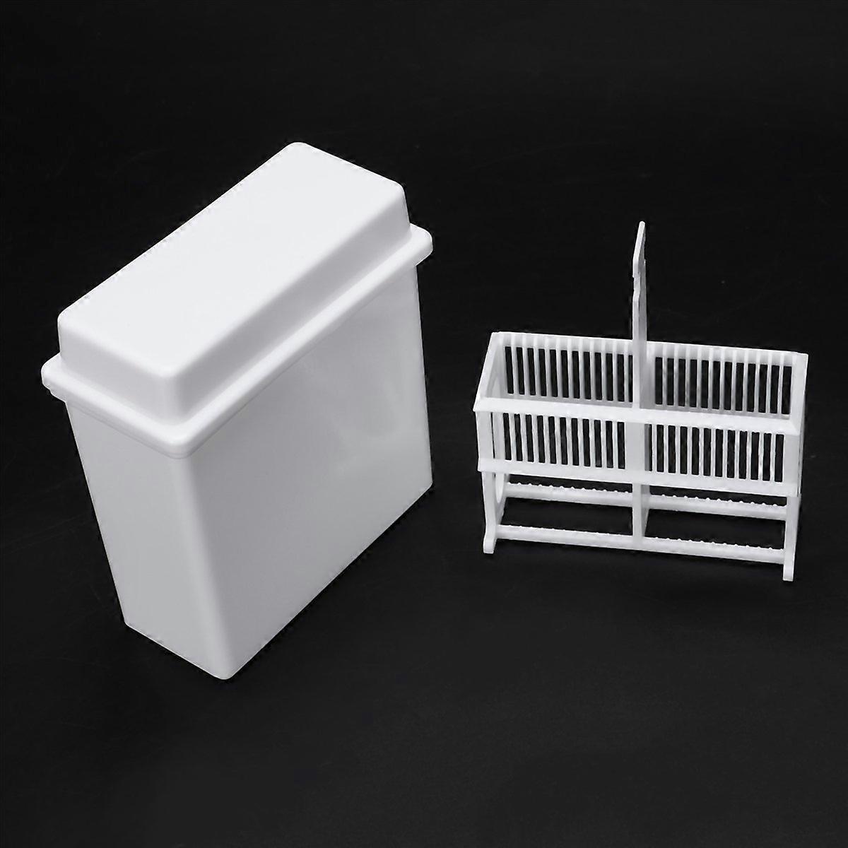 2 in 1 White 72 Pieces Microscope Slides Staining Rack Dish Set