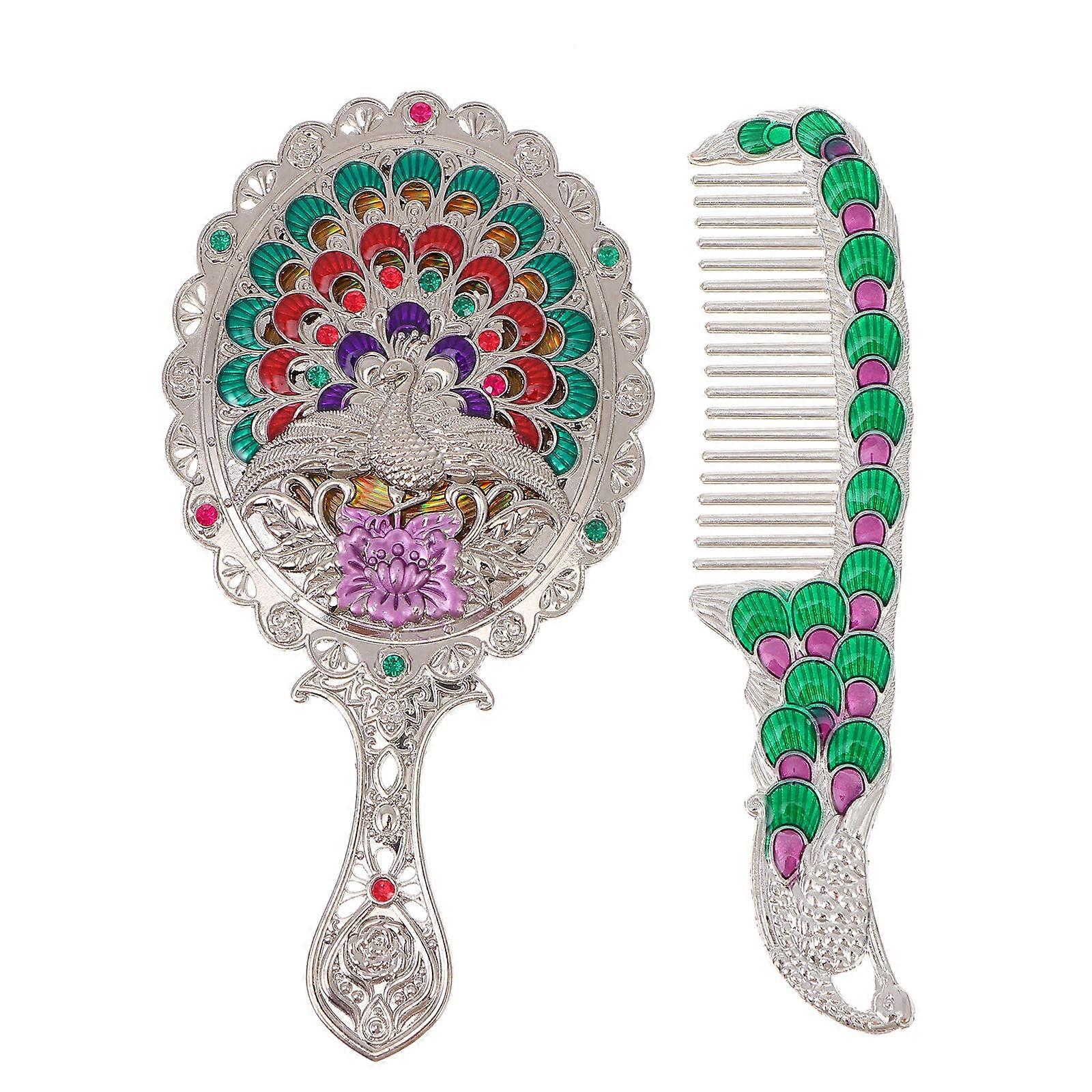 Alloy Vintage Makeup Mirror for Makeup 4Sets Portable Handheld Vanity Mirror