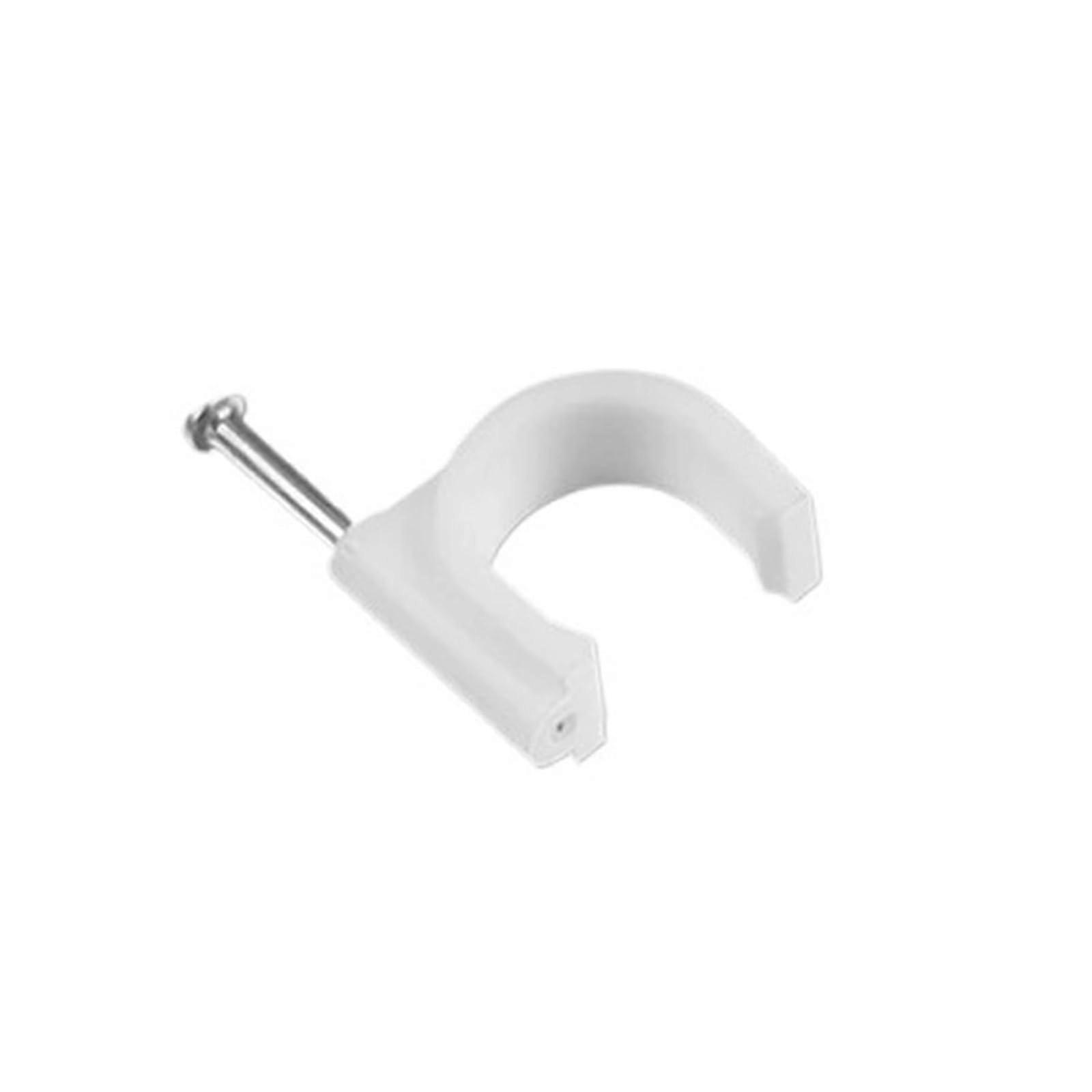 100Pcs 4mm Plastic Cable Clips with Steel Nails for Secure Electrical Wire Mounting